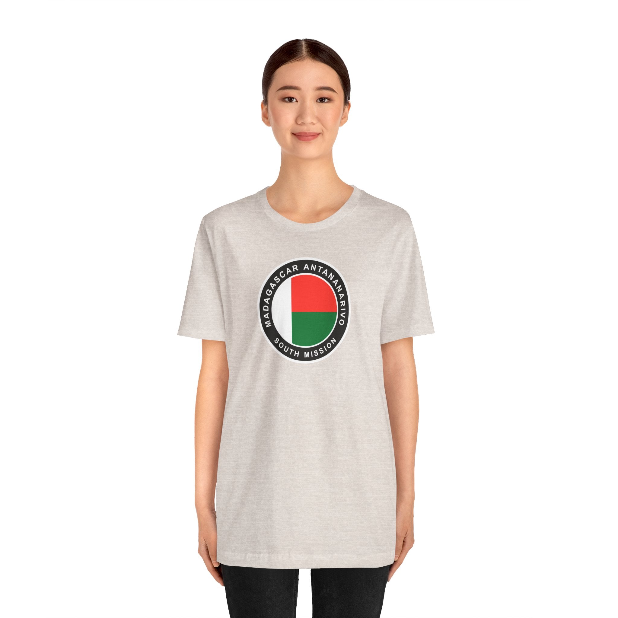 Madagascar Antananarivo South Mission Flag Logo (Black Border) T-shirt - Mission Wishlist - LDS Missionary Gift Store