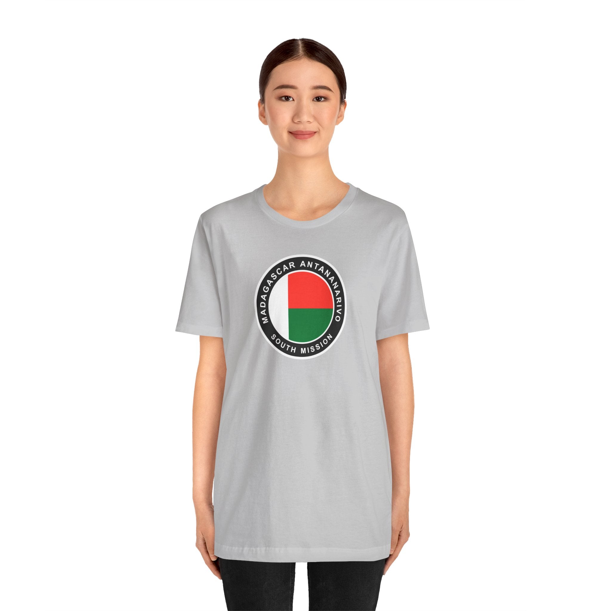 Madagascar Antananarivo South Mission Flag Logo (Black Border) T-shirt - Mission Wishlist - LDS Missionary Gift Store