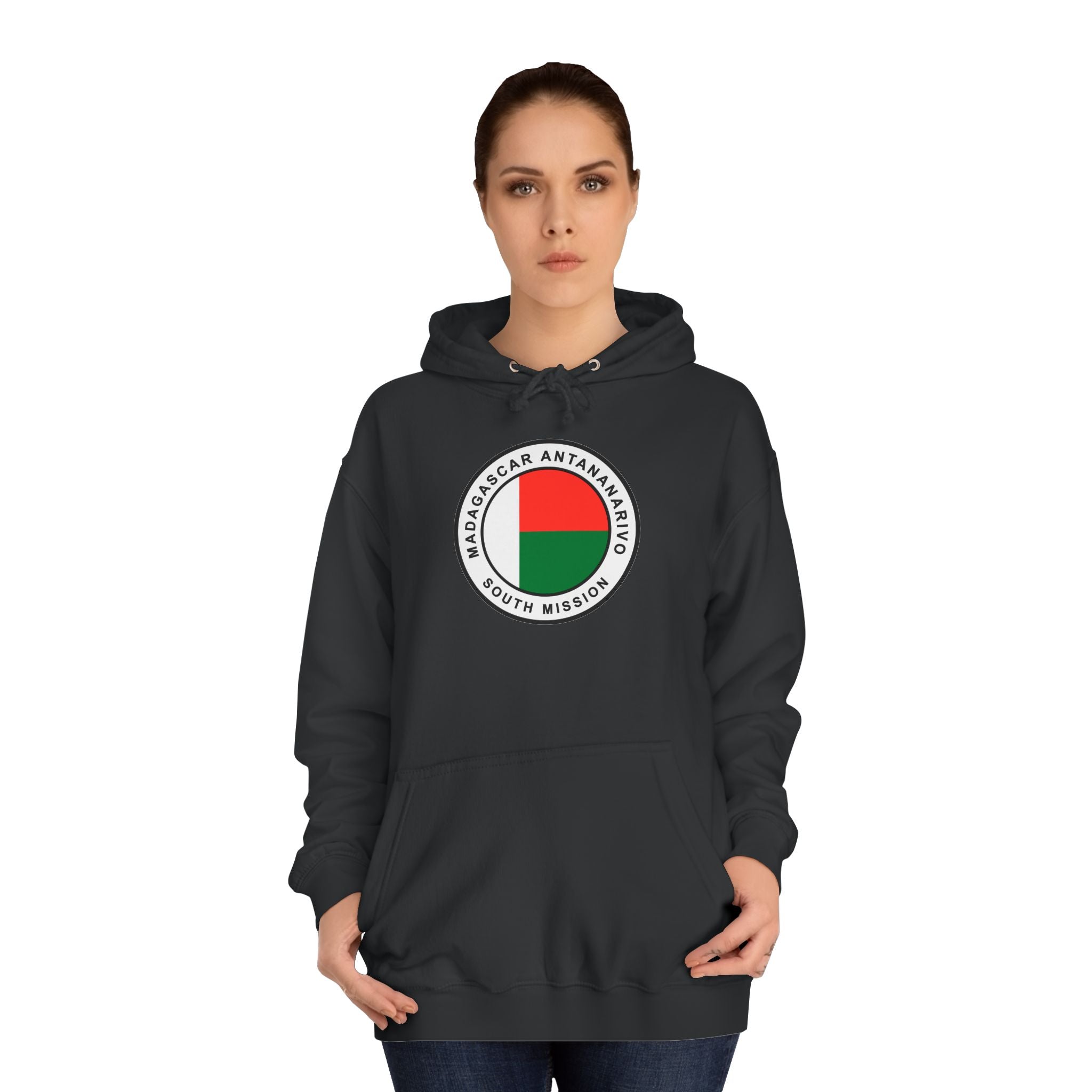Madagascar Antananarivo South Mission Flag Logo (White Border) College Hoodie - Mission Wishlist - LDS Missionary Gift Store