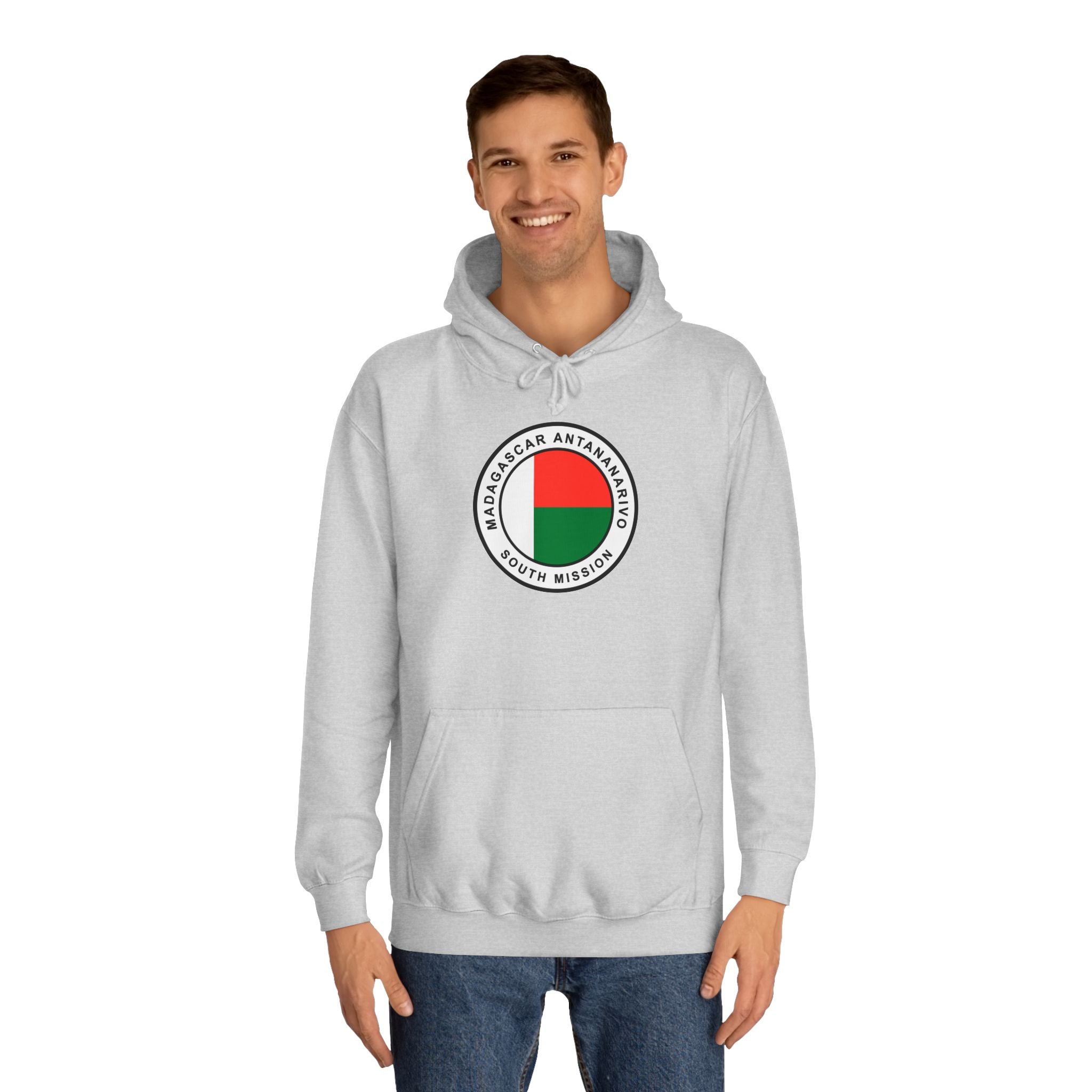 Madagascar Antananarivo South Mission Flag Logo (White Border) College Hoodie - Mission Wishlist - LDS Missionary Gift Store