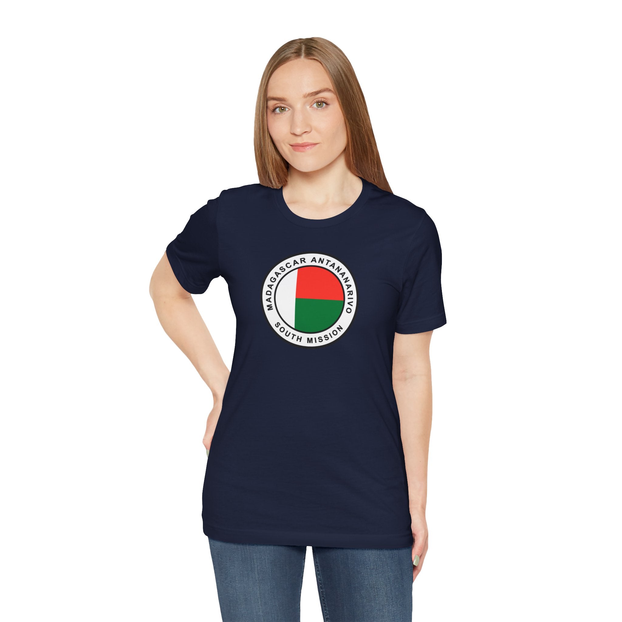Madagascar Antananarivo South Mission Flag Logo (White Border) T-shirt - Mission Wishlist - LDS Missionary Gift Store