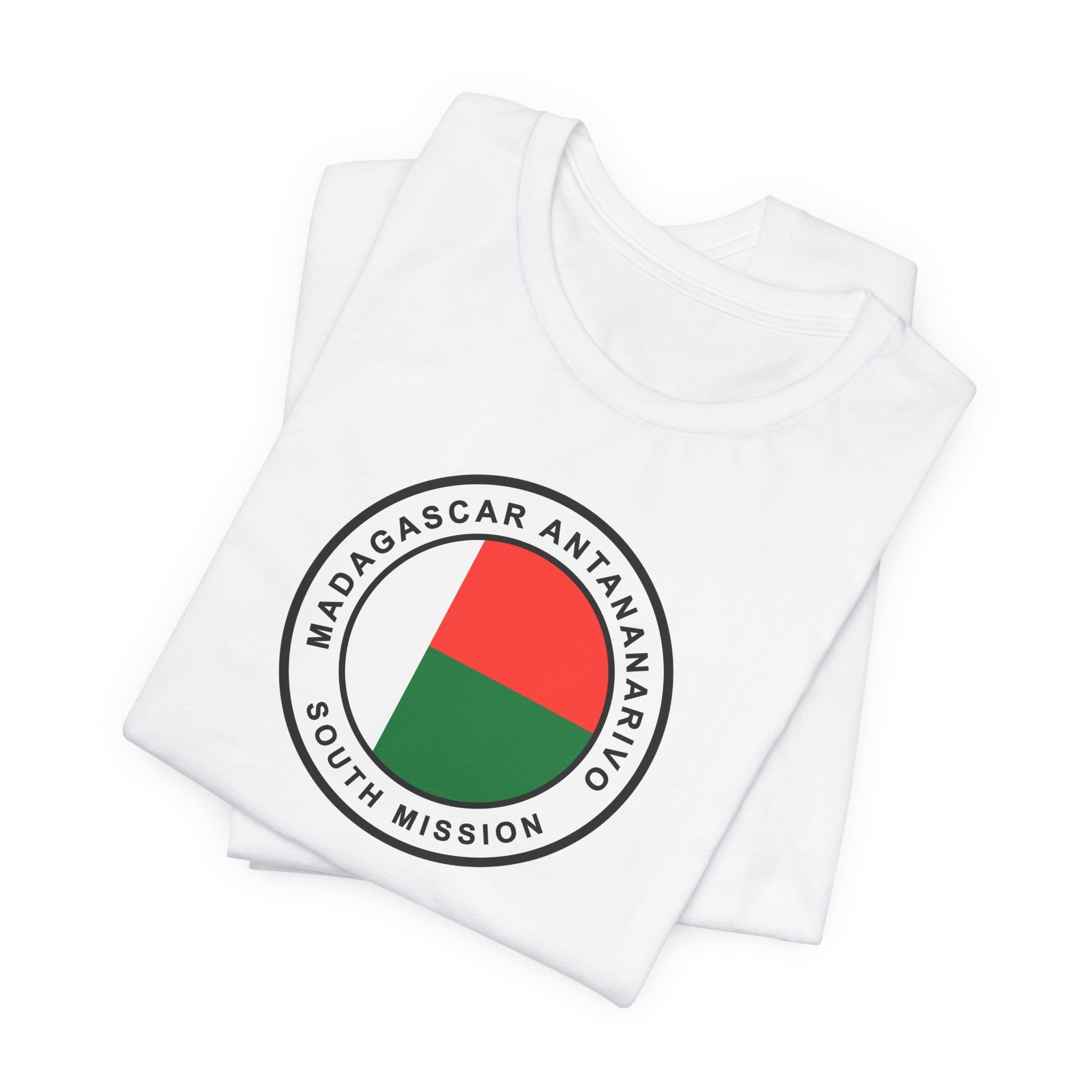 Madagascar Antananarivo South Mission Flag Logo (White Border) T-shirt - Mission Wishlist - LDS Missionary Gift Store