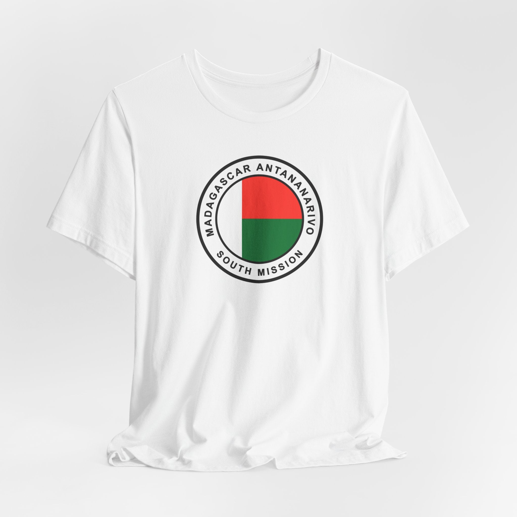 Madagascar Antananarivo South Mission Flag Logo (White Border) T-shirt - Mission Wishlist - LDS Missionary Gift Store