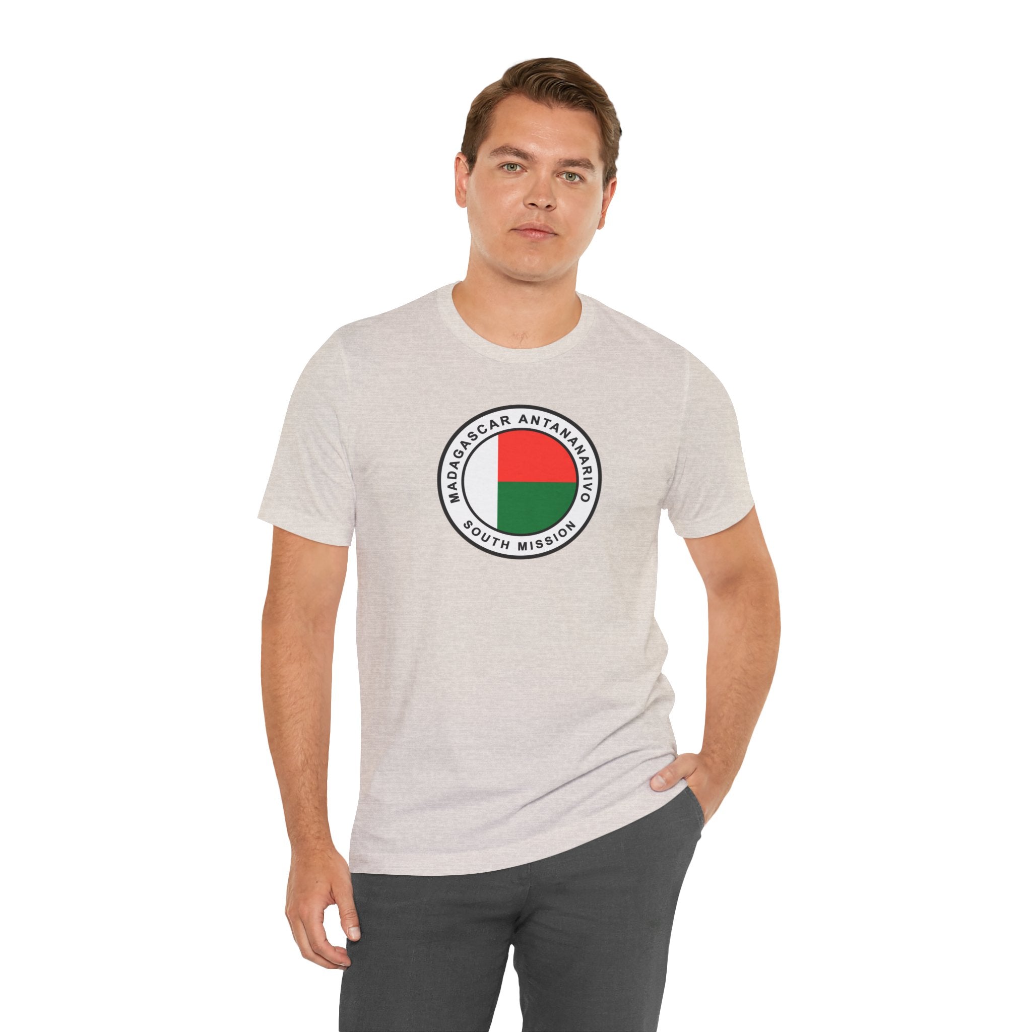 Madagascar Antananarivo South Mission Flag Logo (White Border) T-shirt - Mission Wishlist - LDS Missionary Gift Store