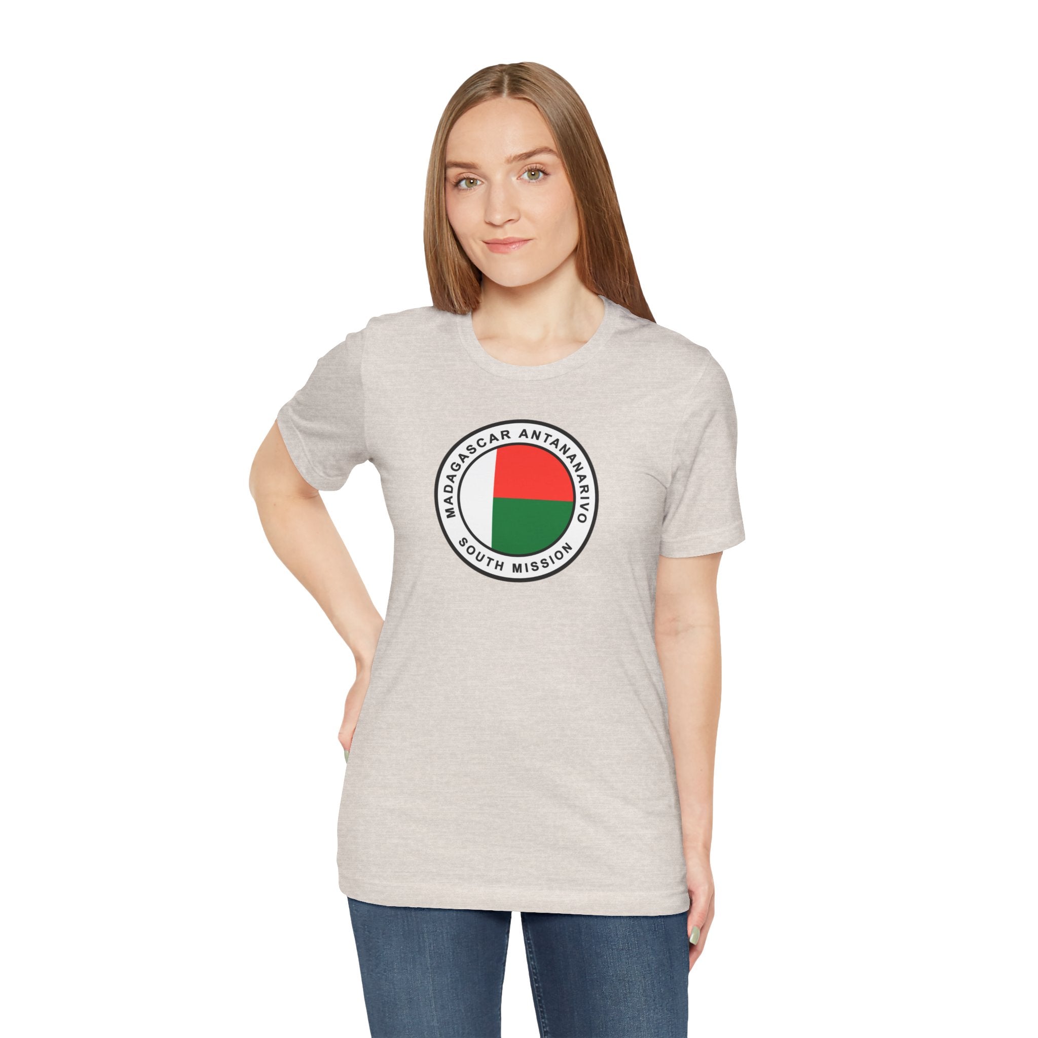 Madagascar Antananarivo South Mission Flag Logo (White Border) T-shirt - Mission Wishlist - LDS Missionary Gift Store