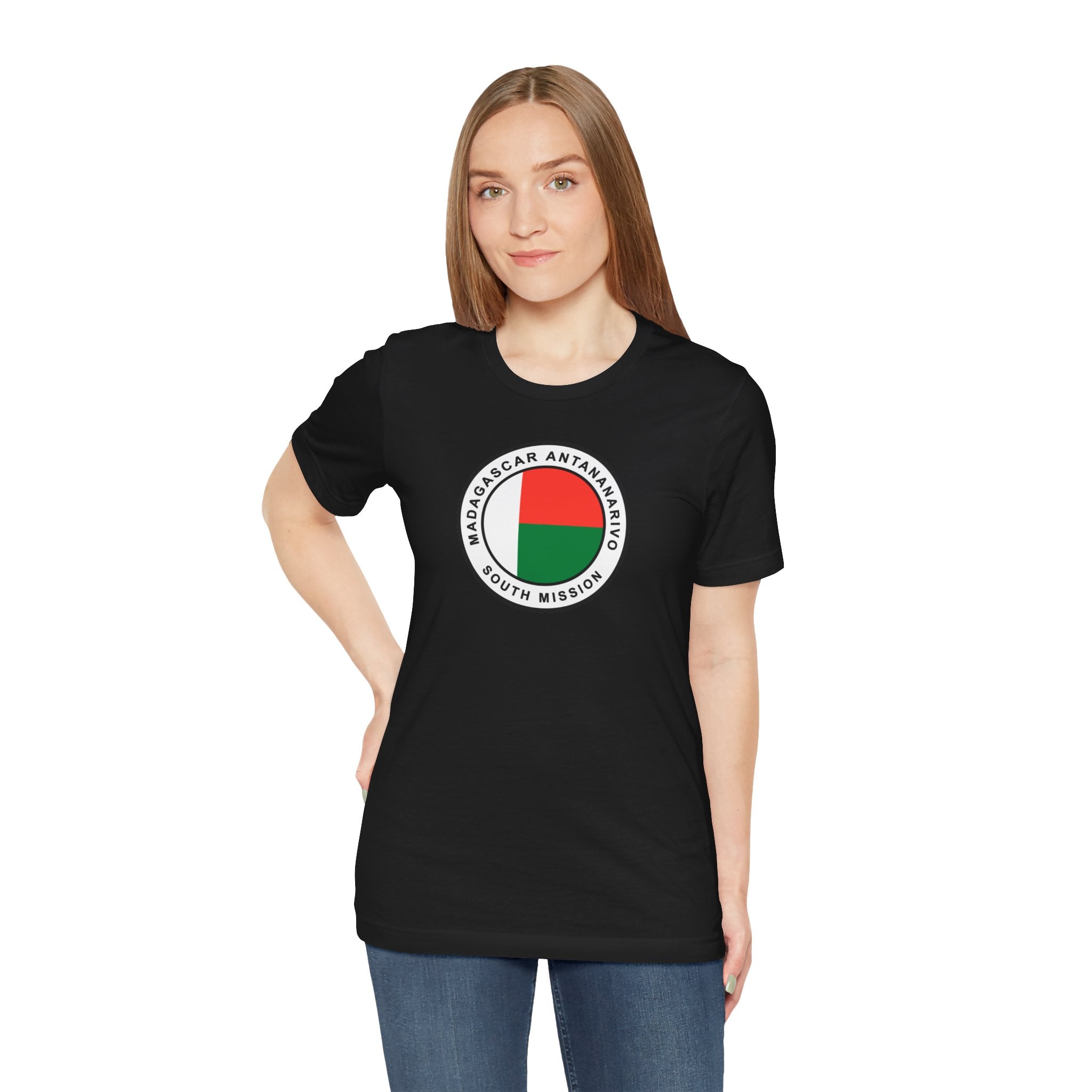 Madagascar Antananarivo South Mission Flag Logo (White Border) T-shirt - Mission Wishlist - LDS Missionary Gift Store