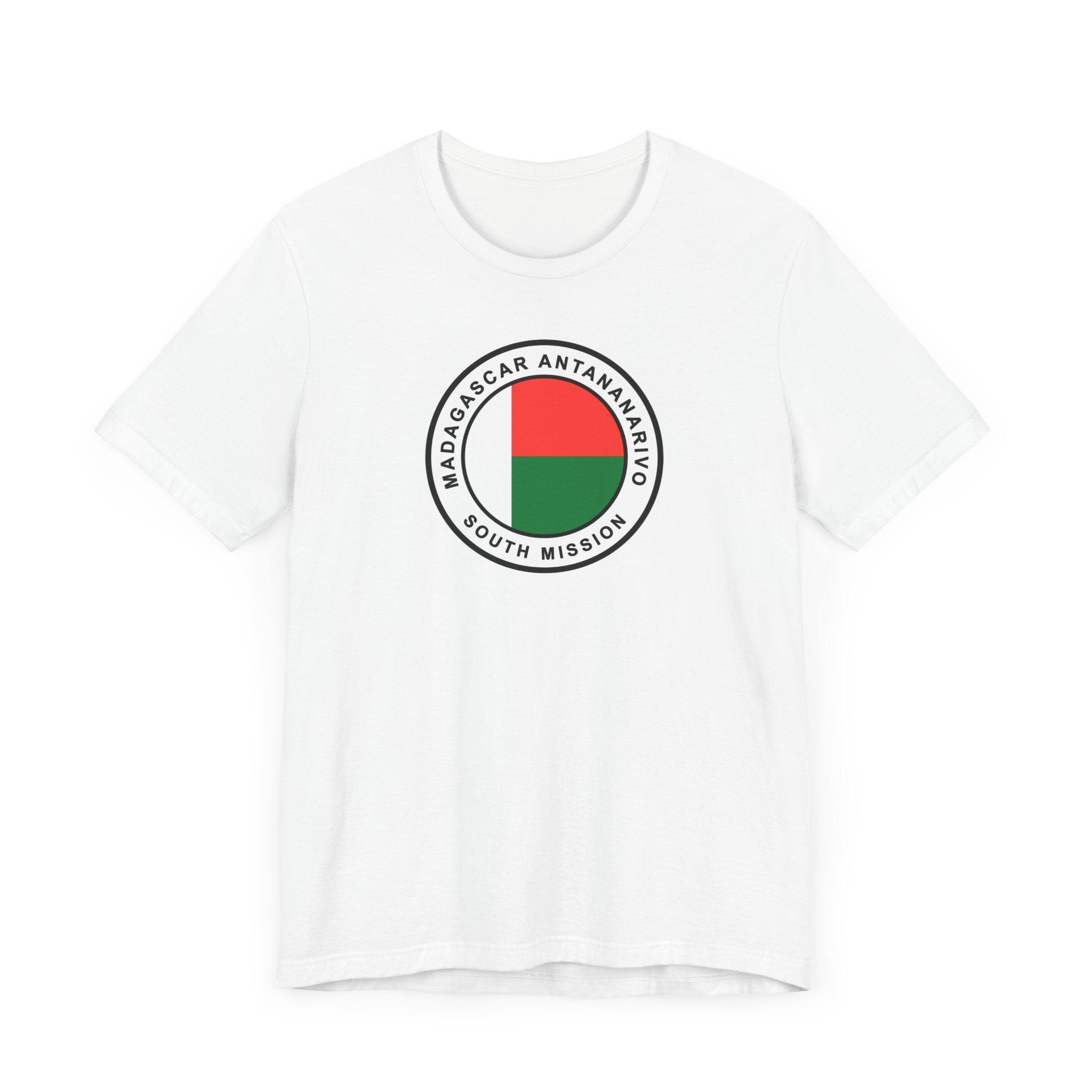 Madagascar Antananarivo South Mission Flag Logo (White Border) T-shirt - Mission Wishlist - LDS Missionary Gift Store