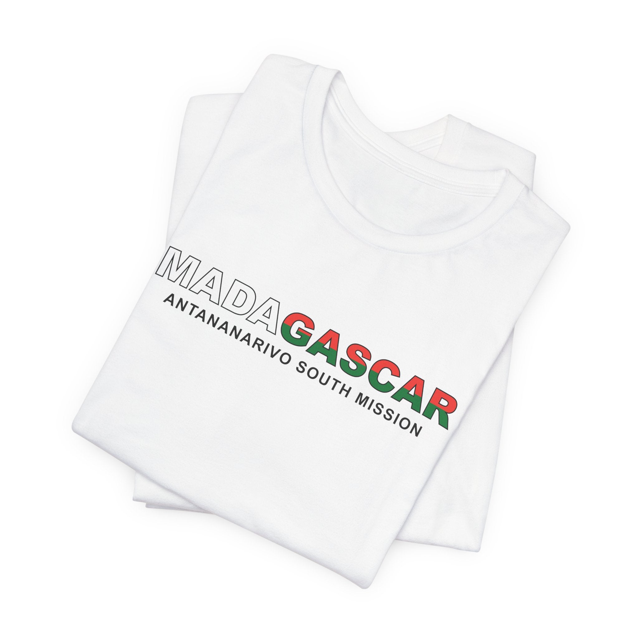 Madagascar Antananarivo South Mission Flag Title T-shirt - Mission Wishlist - LDS Missionary Gift Store