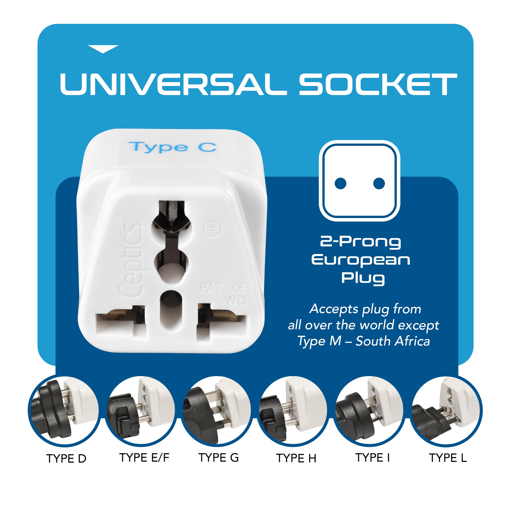 European Travel Adapter - Type C - 3 Pack (GP-9C)