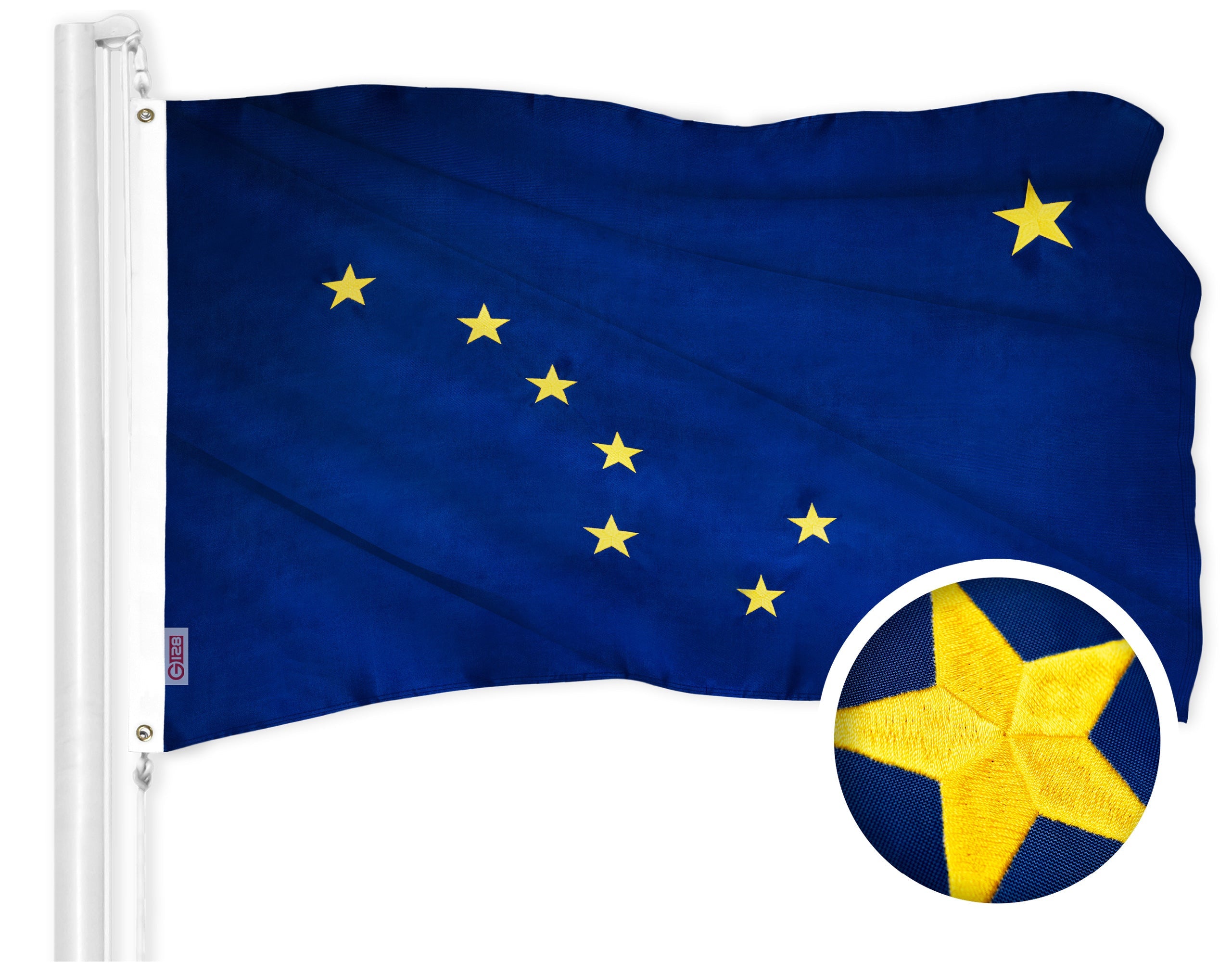 Alaska State Flag 300D Embroidered Polyester 3x5 Ft