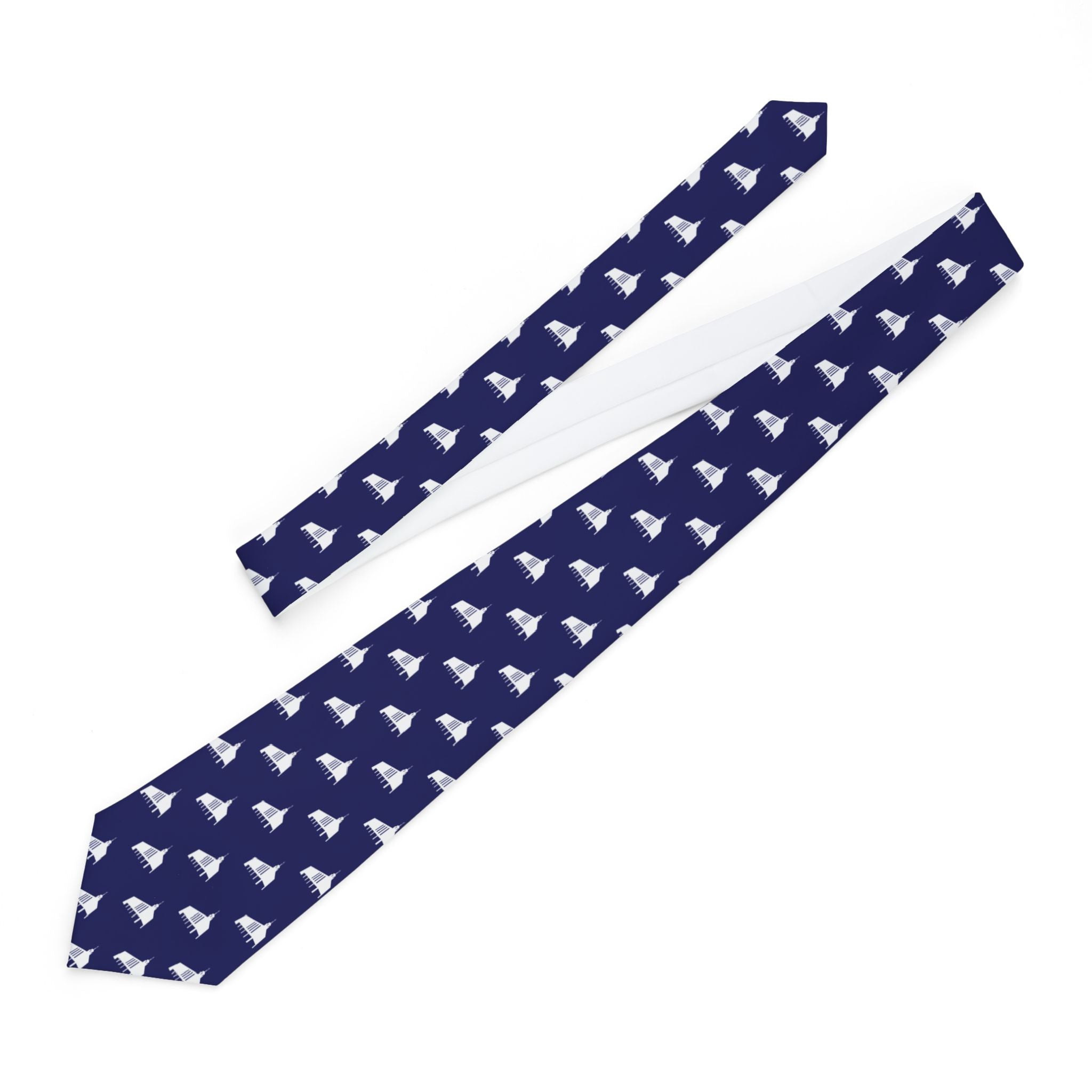 Manhattan New York Temple Patterned Neck Tie for Elders (Blue) - Mission Wishlist - LDS Missionary Gift Store