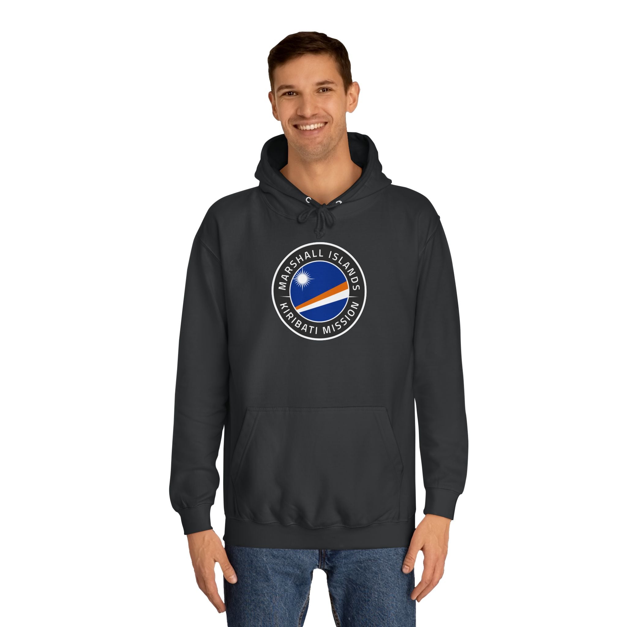 Marshall Islands - Kiribati Mission Flag Logo (Black Border) College Hoodie - Mission Wishlist - LDS Missionary Gift Store