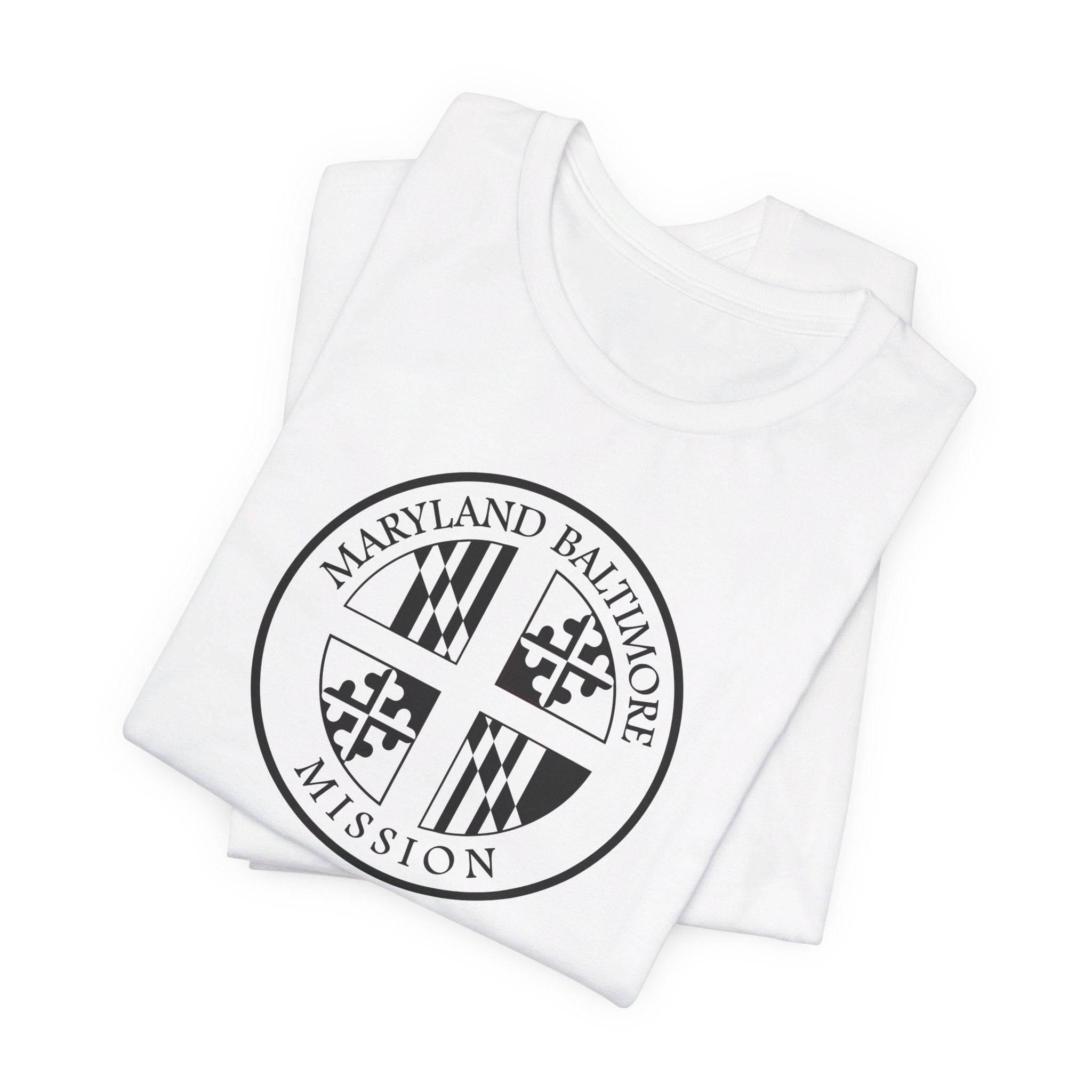 Maryland Baltimore Mission Circular Monochrome Logo T-Shirt - Mission Wishlist - LDS Missionary Gift Store