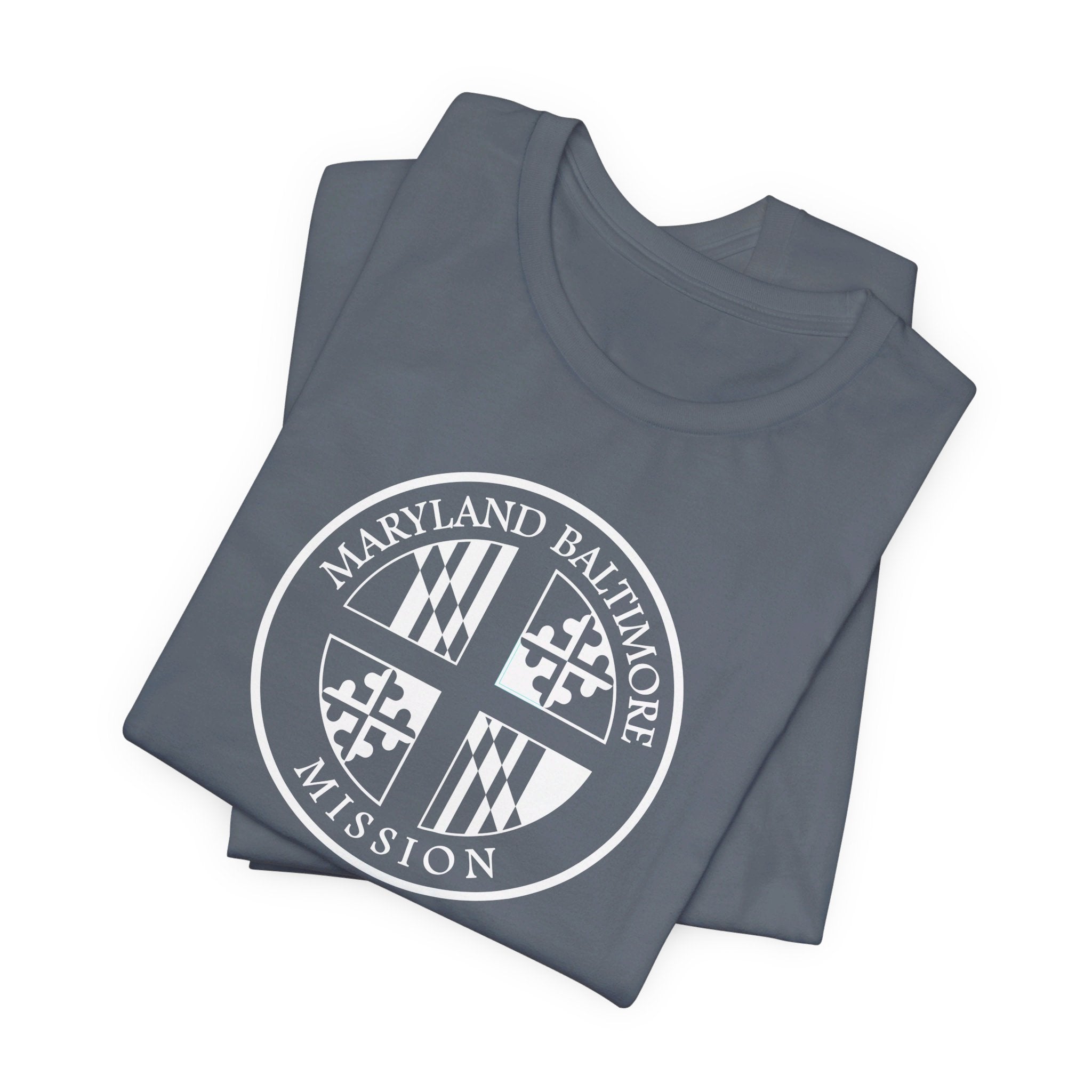 Maryland Baltimore Mission Circular Monochrome Logo T-Shirt - Mission Wishlist - LDS Missionary Gift Store