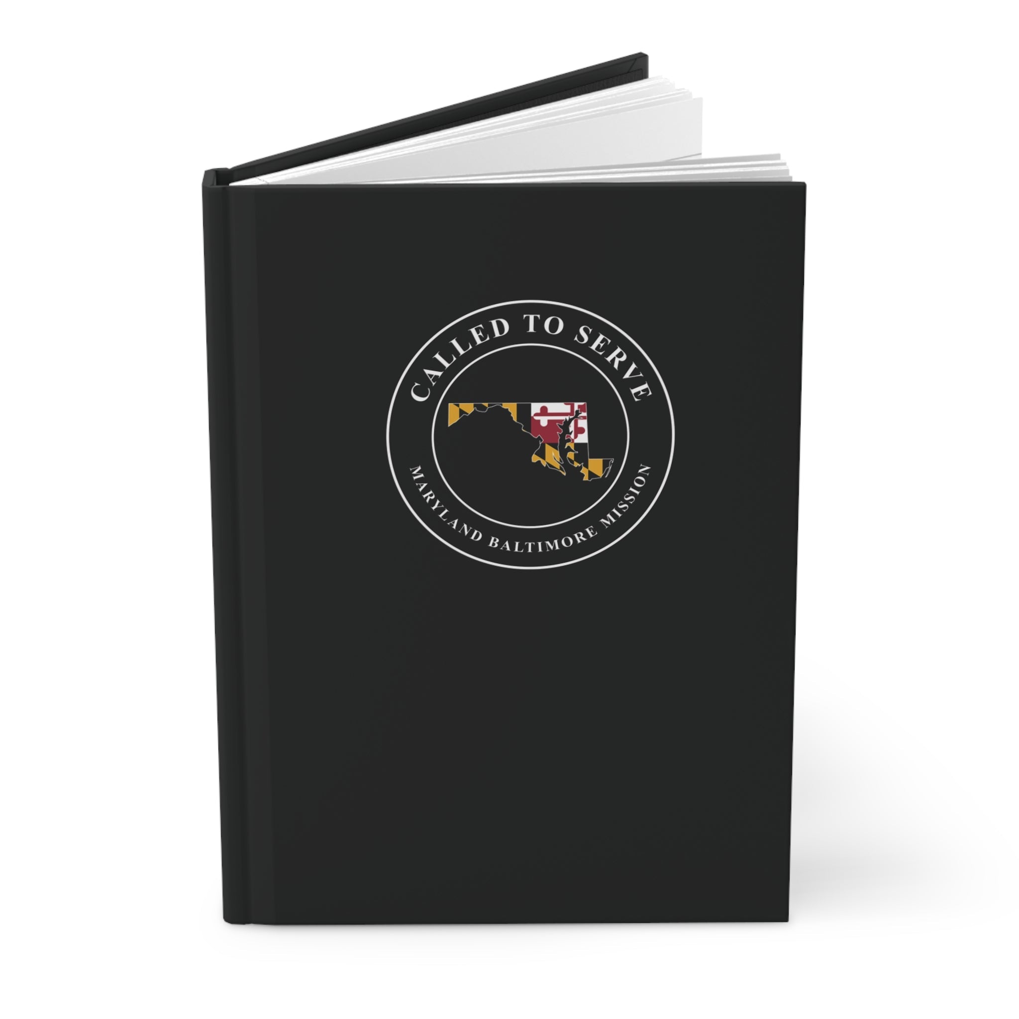 Maryland Baltimore Mission Flag Map Called to Serve Black Hardcover Journal Matte - Mission Wishlist - LDS Missionary Gift Store