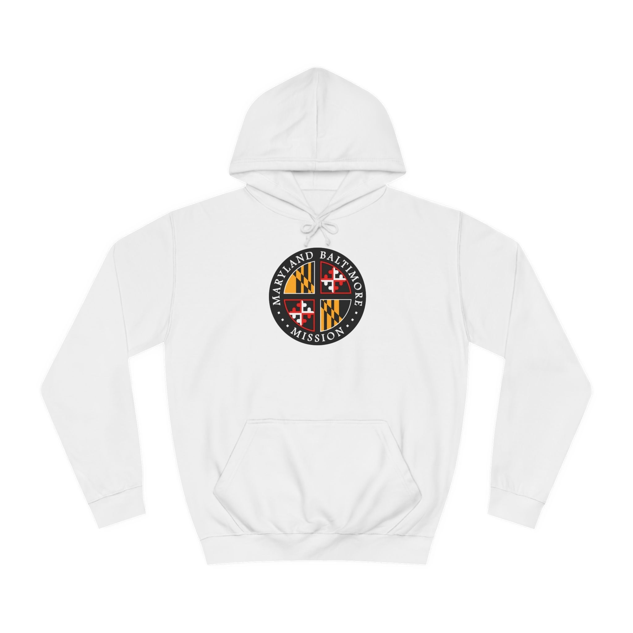 Maryland Baltimore Mission State Flag Logo (Black Border) College Hoodie - Mission Wishlist - LDS Missionary Gift Store