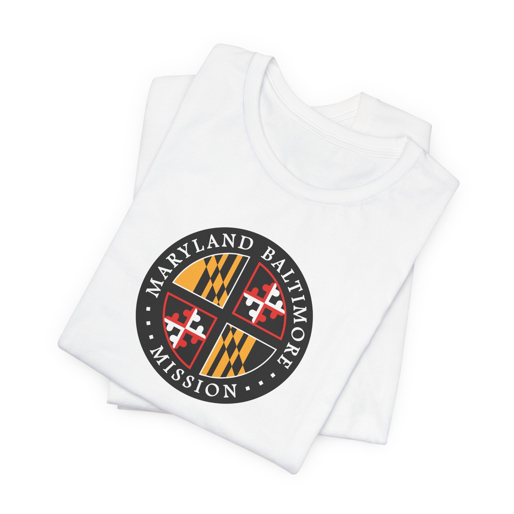 Maryland Baltimore Mission State Flag Logo (Black Border) T-shirt - Mission Wishlist - LDS Missionary Gift Store