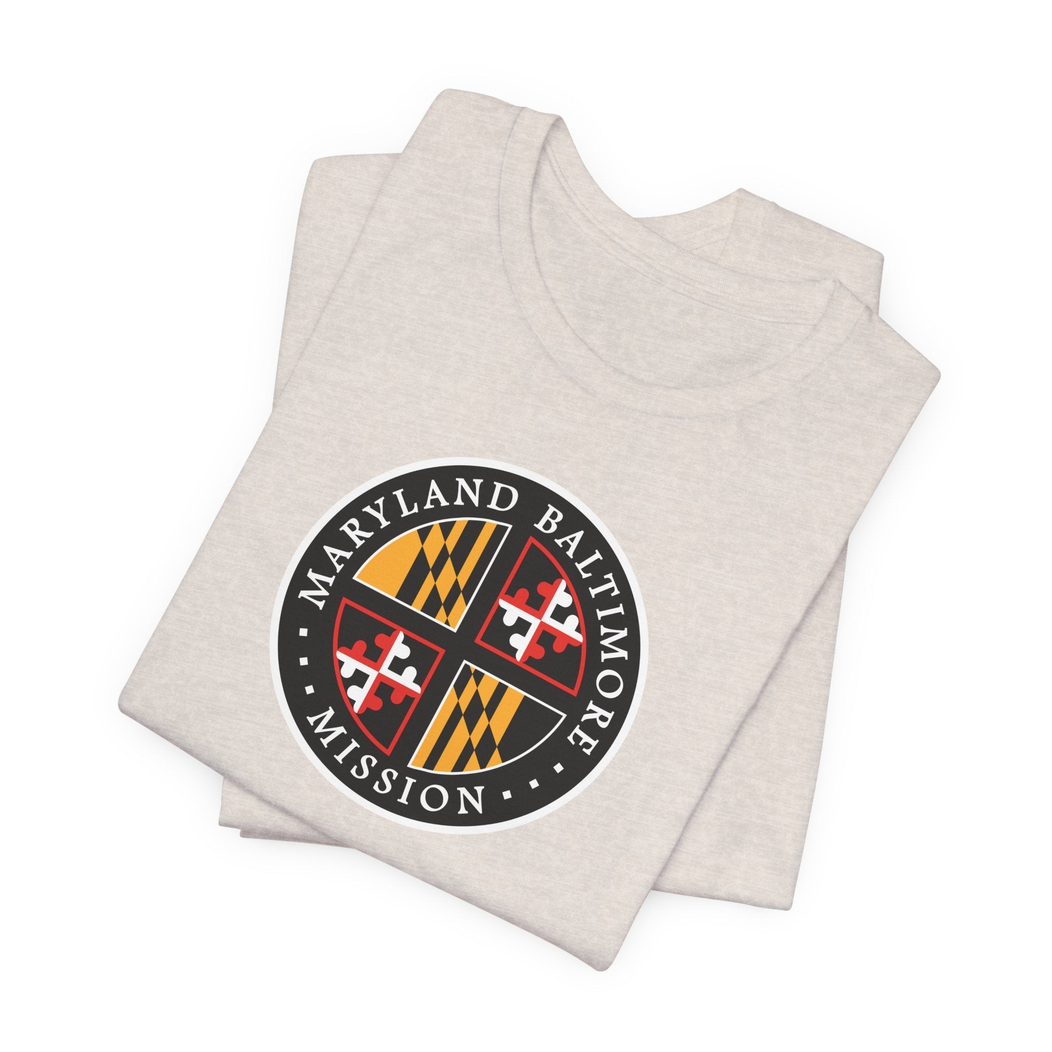 Maryland Baltimore Mission State Flag Logo (Black Border) T-shirt - Mission Wishlist - LDS Missionary Gift Store