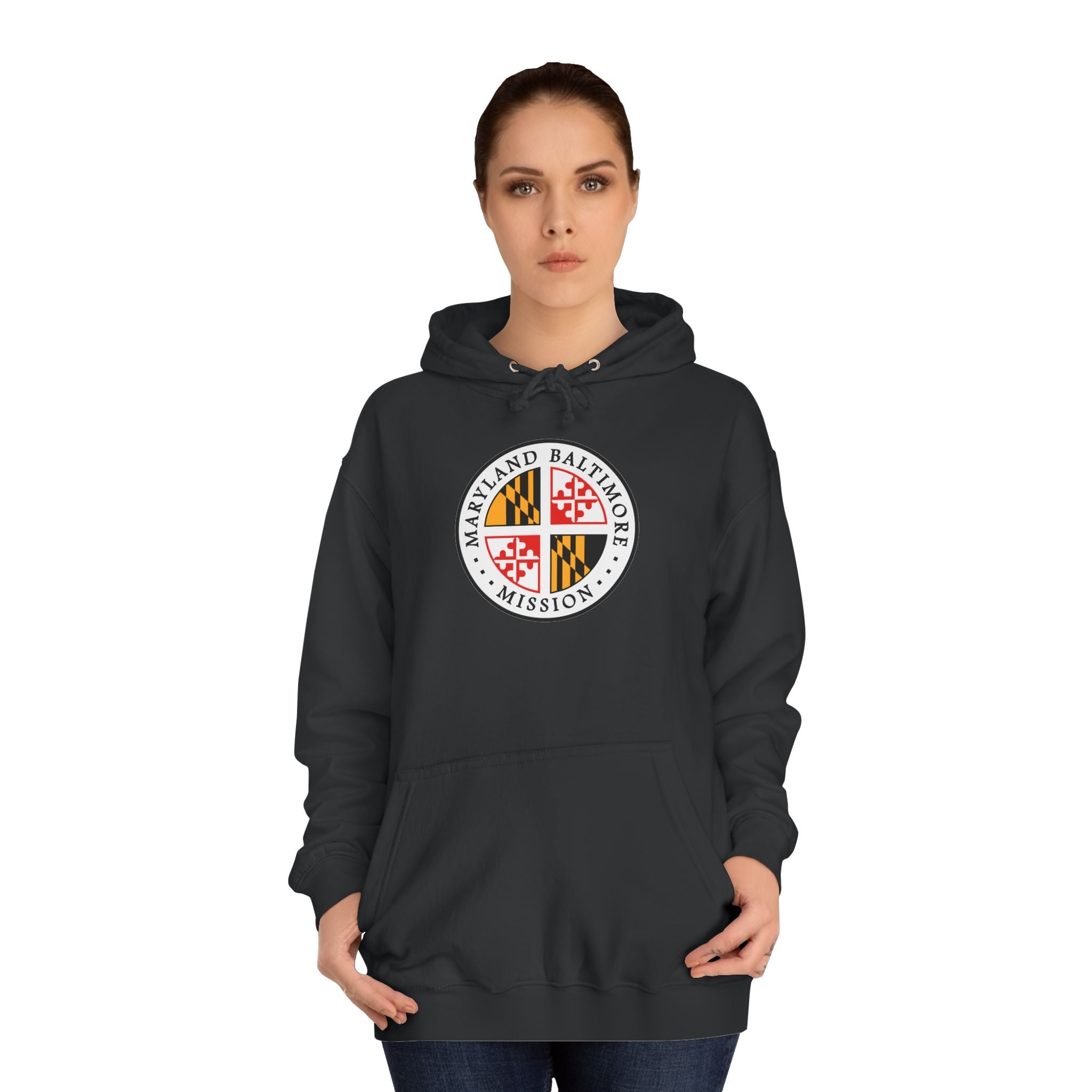 Maryland Baltimore Mission State Flag Logo (White Border) College Hoodie - Mission Wishlist - LDS Missionary Gift Store