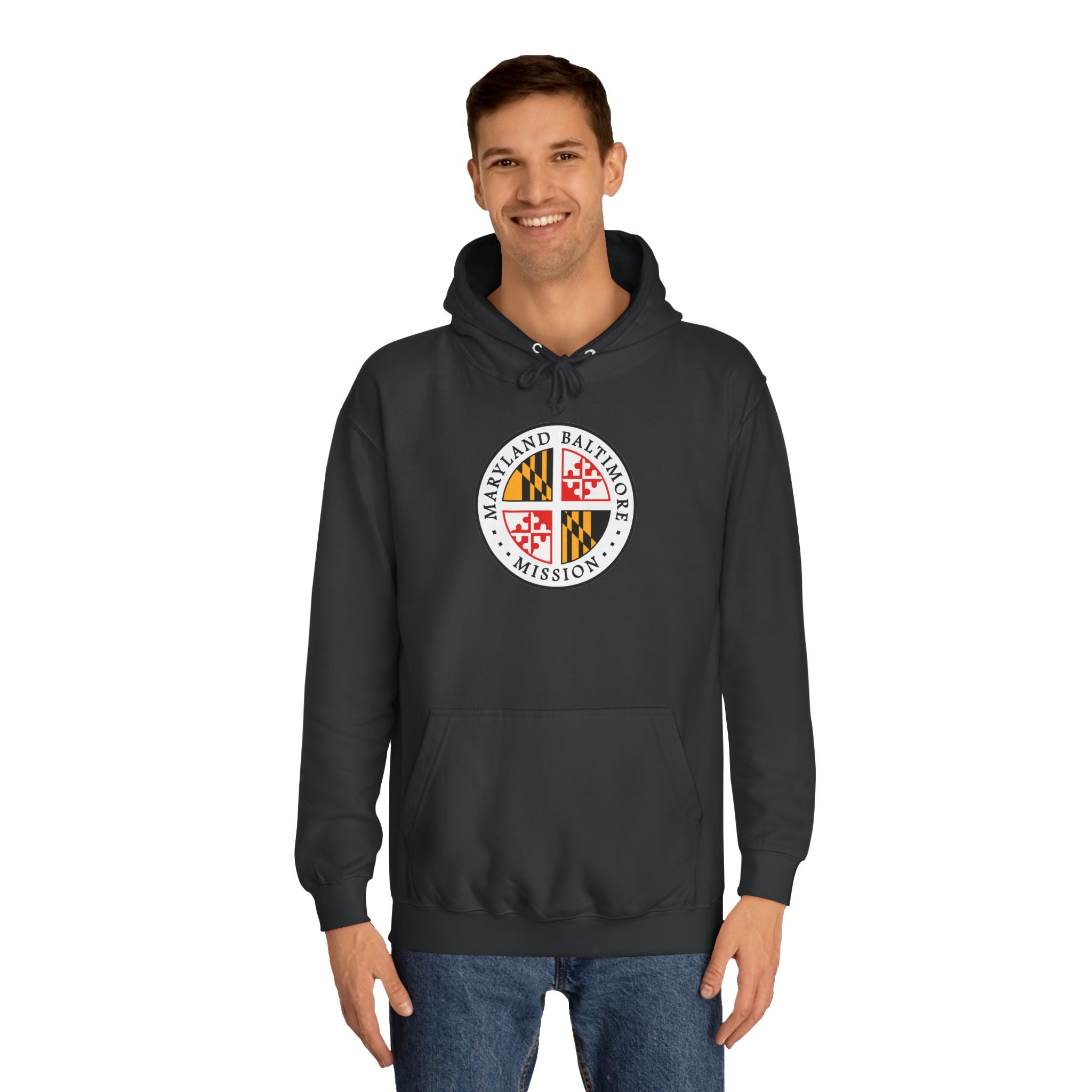Maryland Baltimore Mission State Flag Logo (White Border) College Hoodie - Mission Wishlist - LDS Missionary Gift Store