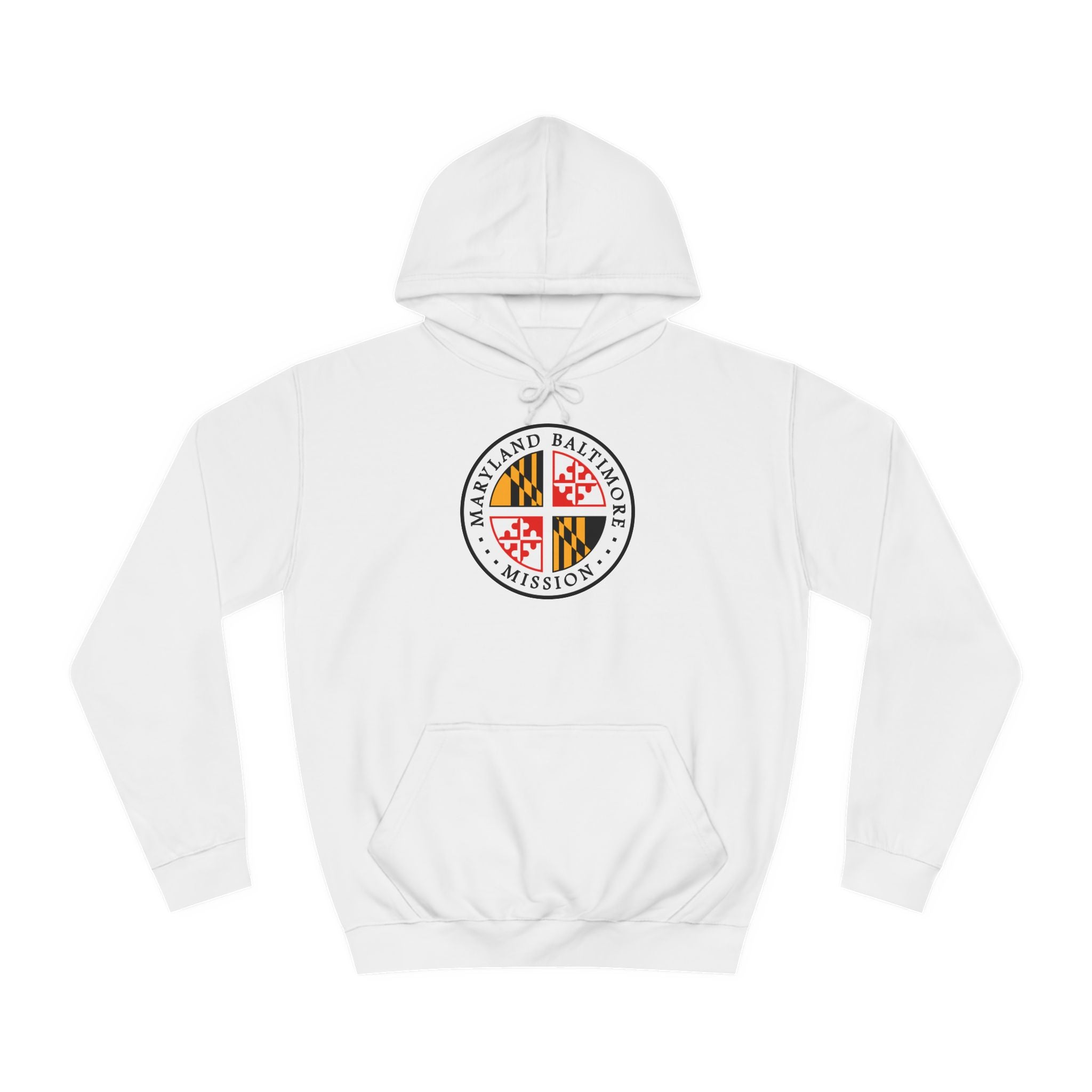 Maryland Baltimore Mission State Flag Logo (White Border) College Hoodie - Mission Wishlist - LDS Missionary Gift Store
