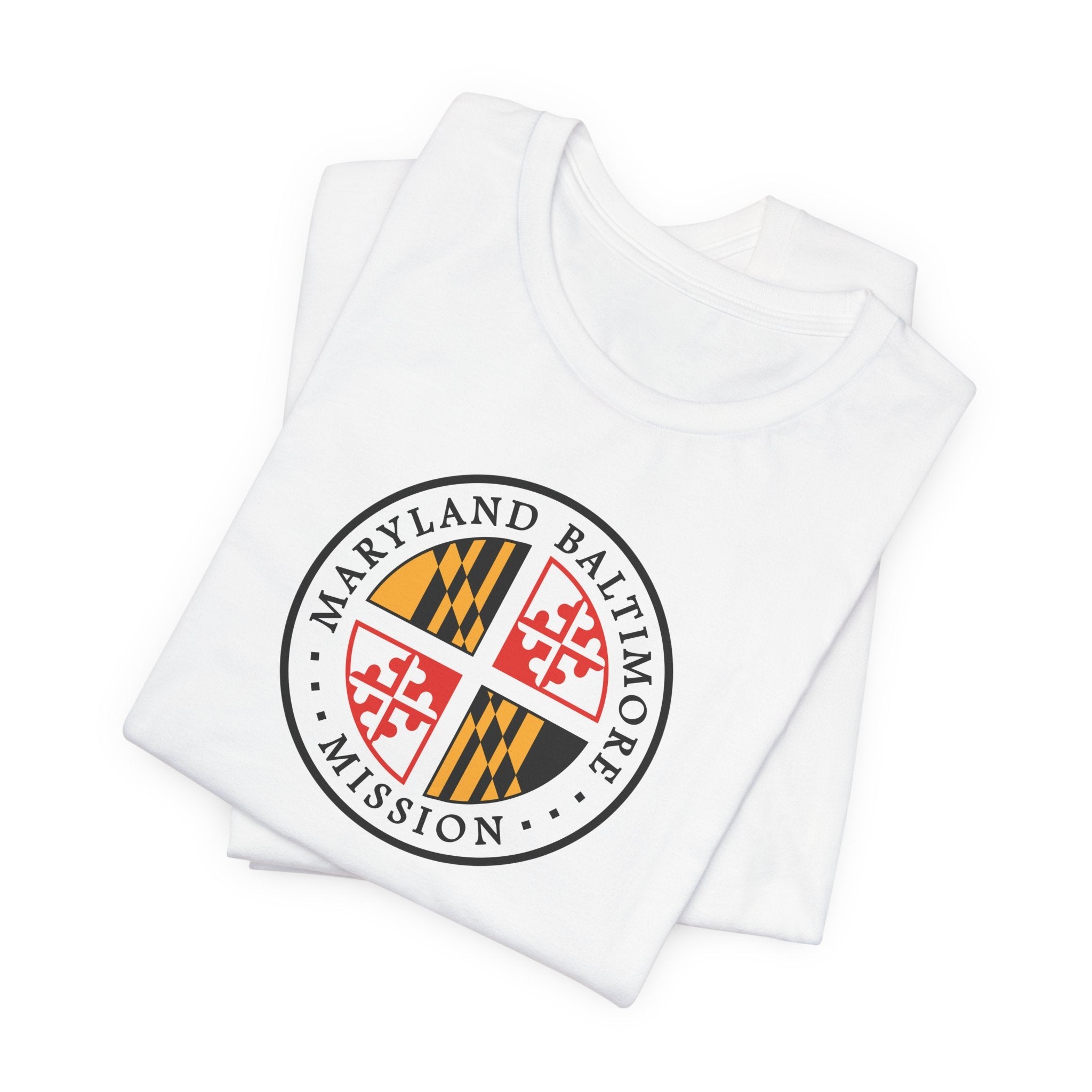 Maryland Baltimore Mission State Flag Logo (White Border) T-shirt - Mission Wishlist - LDS Missionary Gift Store