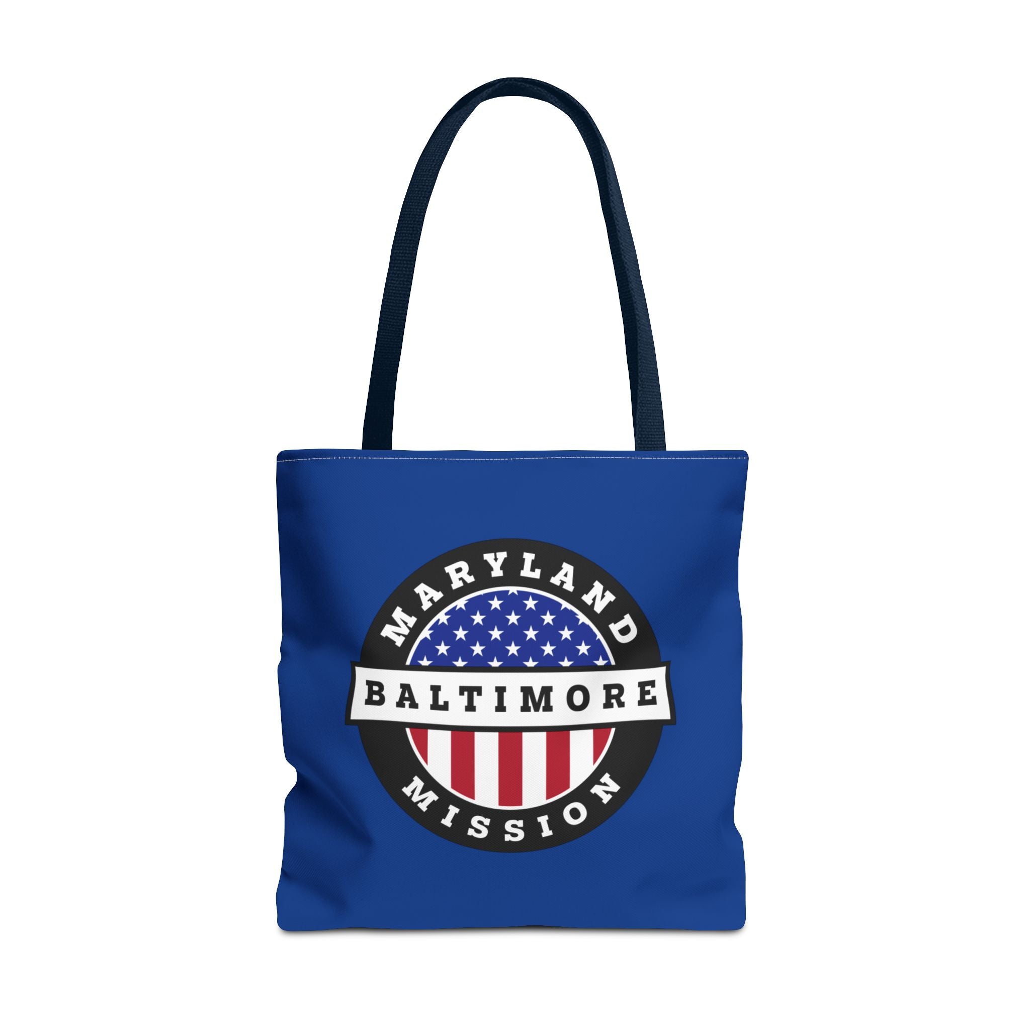 Maryland Baltimore Mission USA Flag Logo Tote Bag Blue - Mission Wishlist - LDS Missionary Gift Store