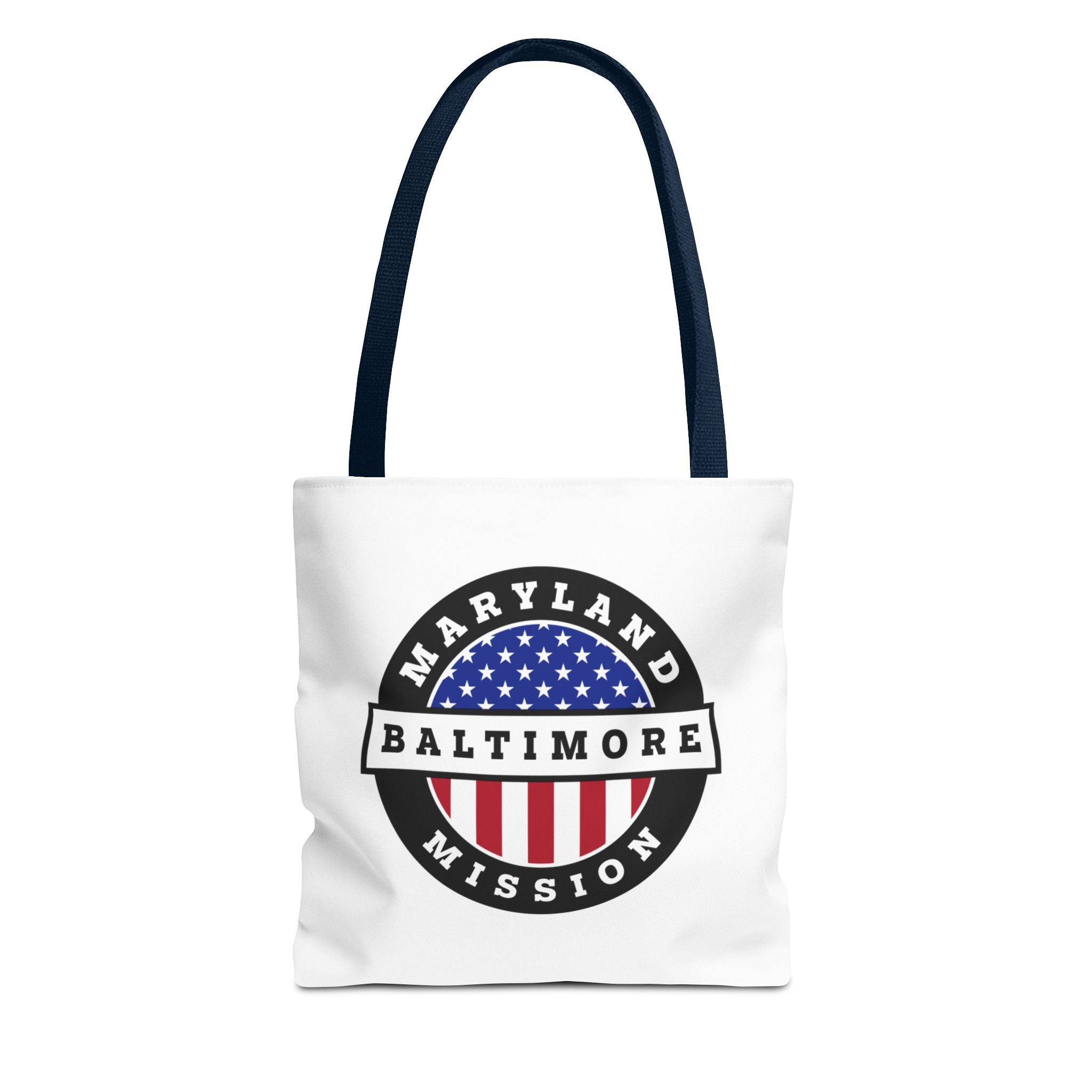 Maryland Baltimore Mission USA Flag Logo Tote Bag White - Mission Wishlist - LDS Missionary Gift Store