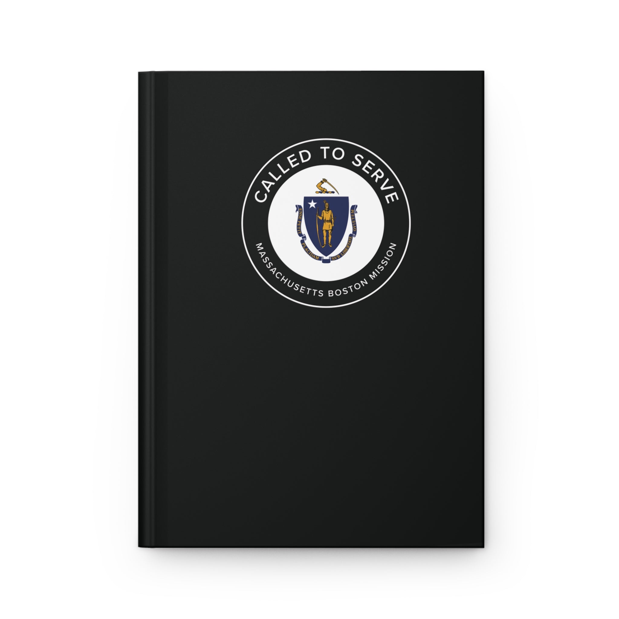 Massachusetts Boston Mission Circle Flag Called to Serve Black Hardcover Journal Matte - Latter-Day Saint LDS Missionary Gift - Book of Mormon