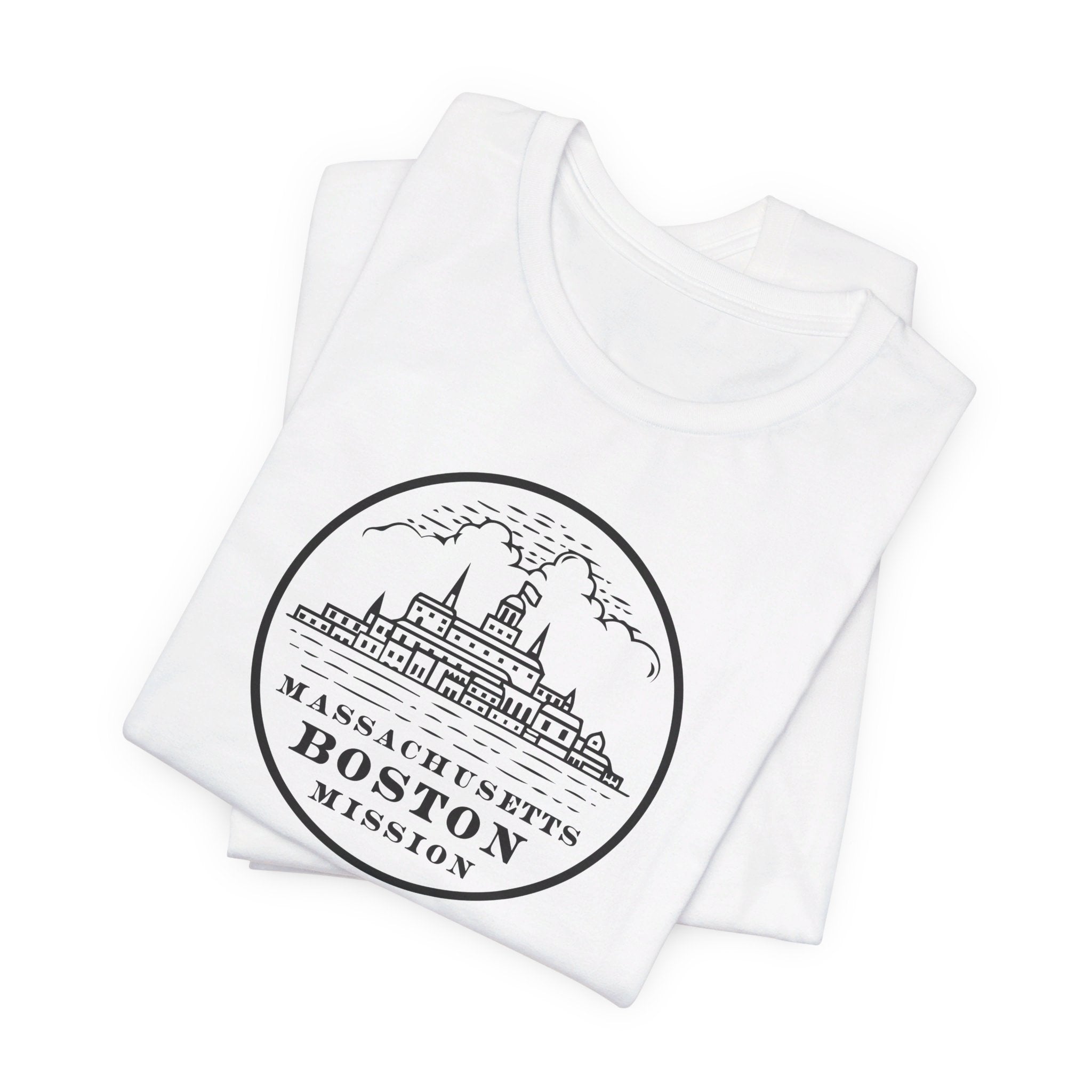 Massachusetts Boston Mission Circular Monochrome Logo T-Shirt - Mission Wishlist - LDS Missionary Gift Store