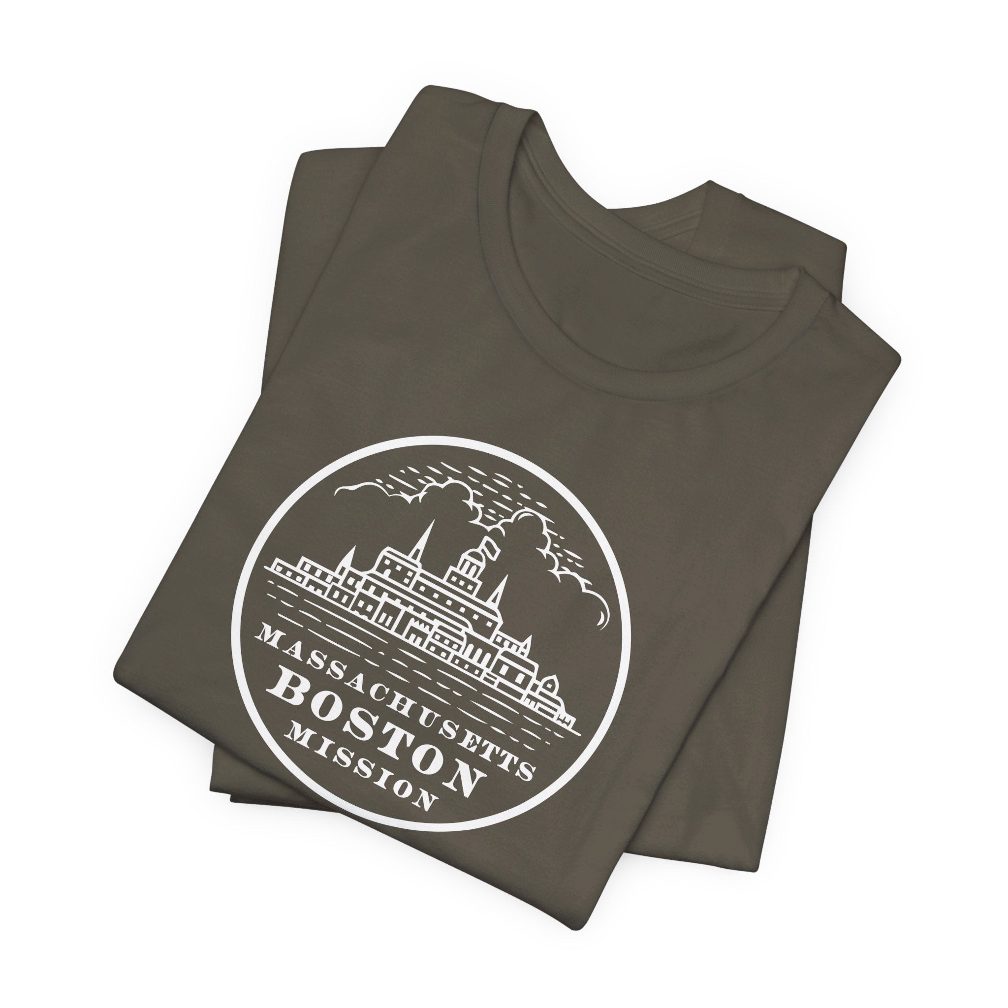 Massachusetts Boston Mission Circular Monochrome Logo T-Shirt - Mission Wishlist - LDS Missionary Gift Store