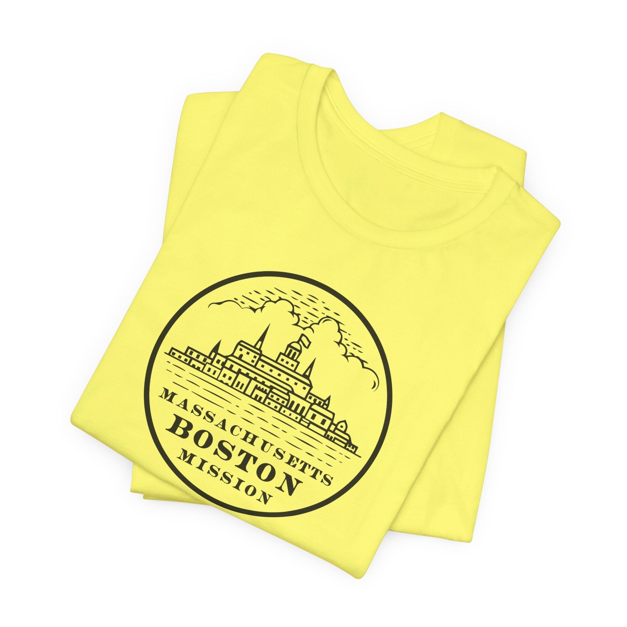 Massachusetts Boston Mission Circular Monochrome Logo T-Shirt - Mission Wishlist - LDS Missionary Gift Store