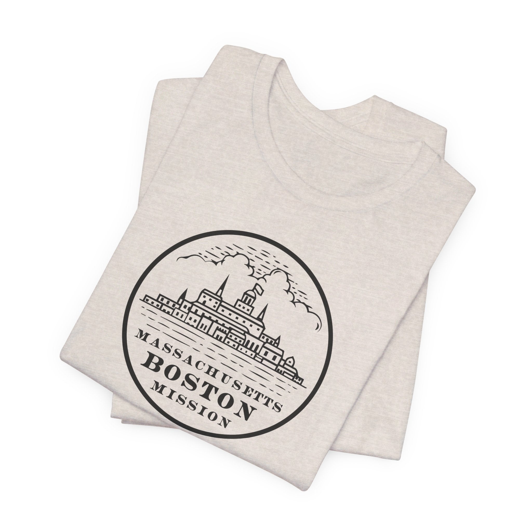 Massachusetts Boston Mission Circular Monochrome Logo T-Shirt - Mission Wishlist - LDS Missionary Gift Store