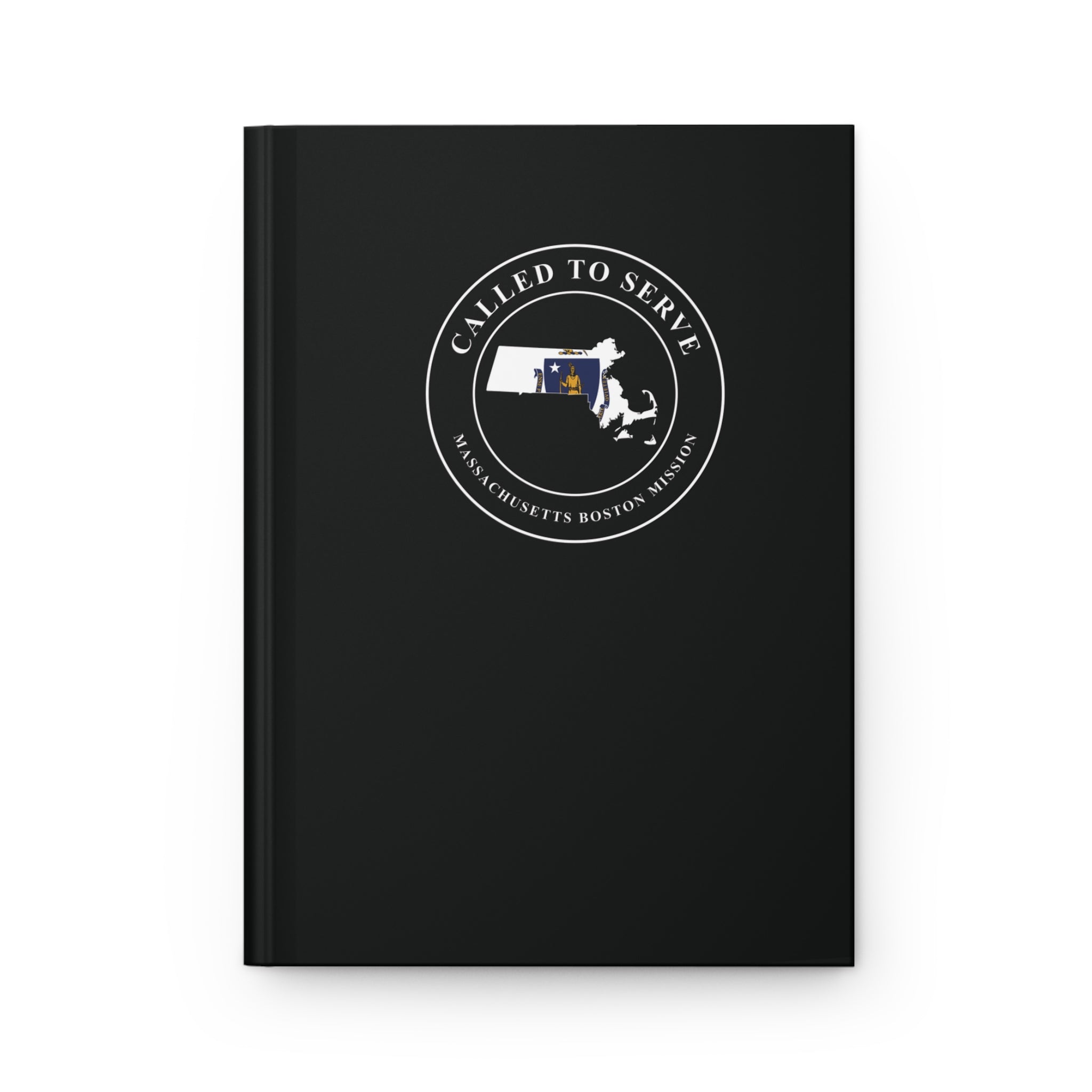 Massachusetts Boston Mission Flag Map Called to Serve Black Hardcover Journal Matte - Latter-Day Saint LDS Missionary Gift - Book of Mormon