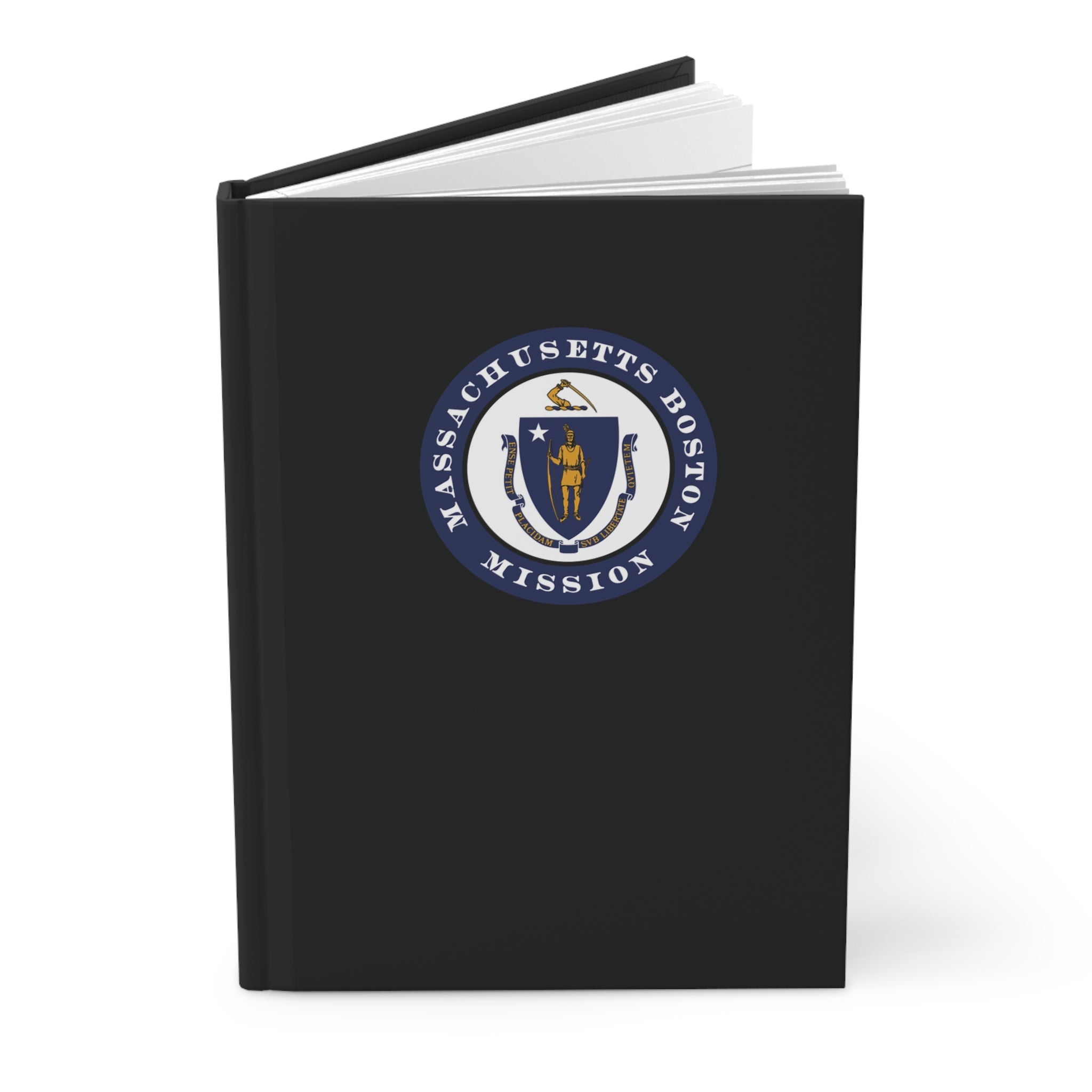 Massachusetts Boston Mission Logo Design Black Hardcover Journal Matte - Latter-Day Saint LDS Missionary Gift - Book of Mormon