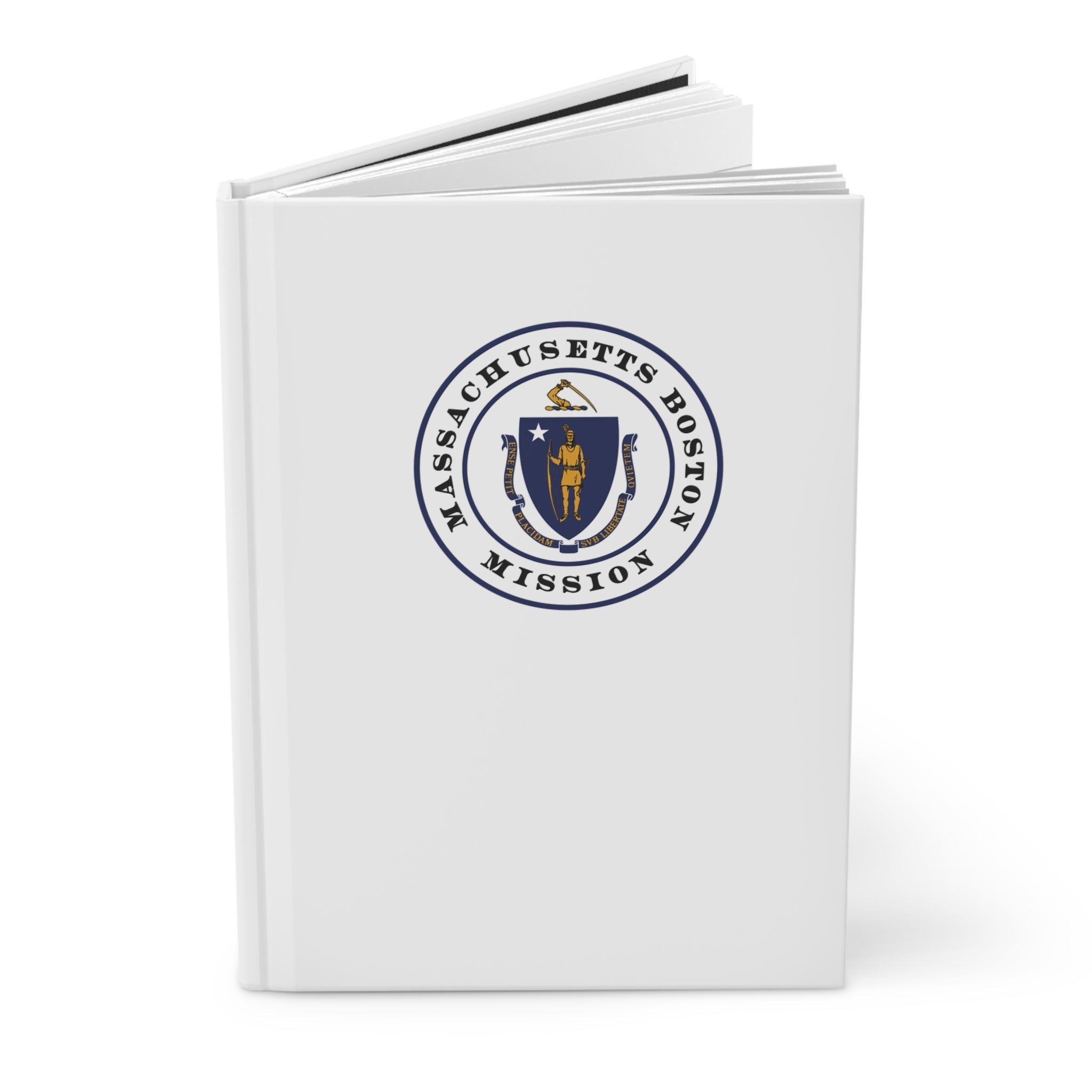 Massachusetts Boston Mission Logo Design White Hardcover Journal Matte - Latter-Day Saint LDS Missionary Gift - Book of Mormon