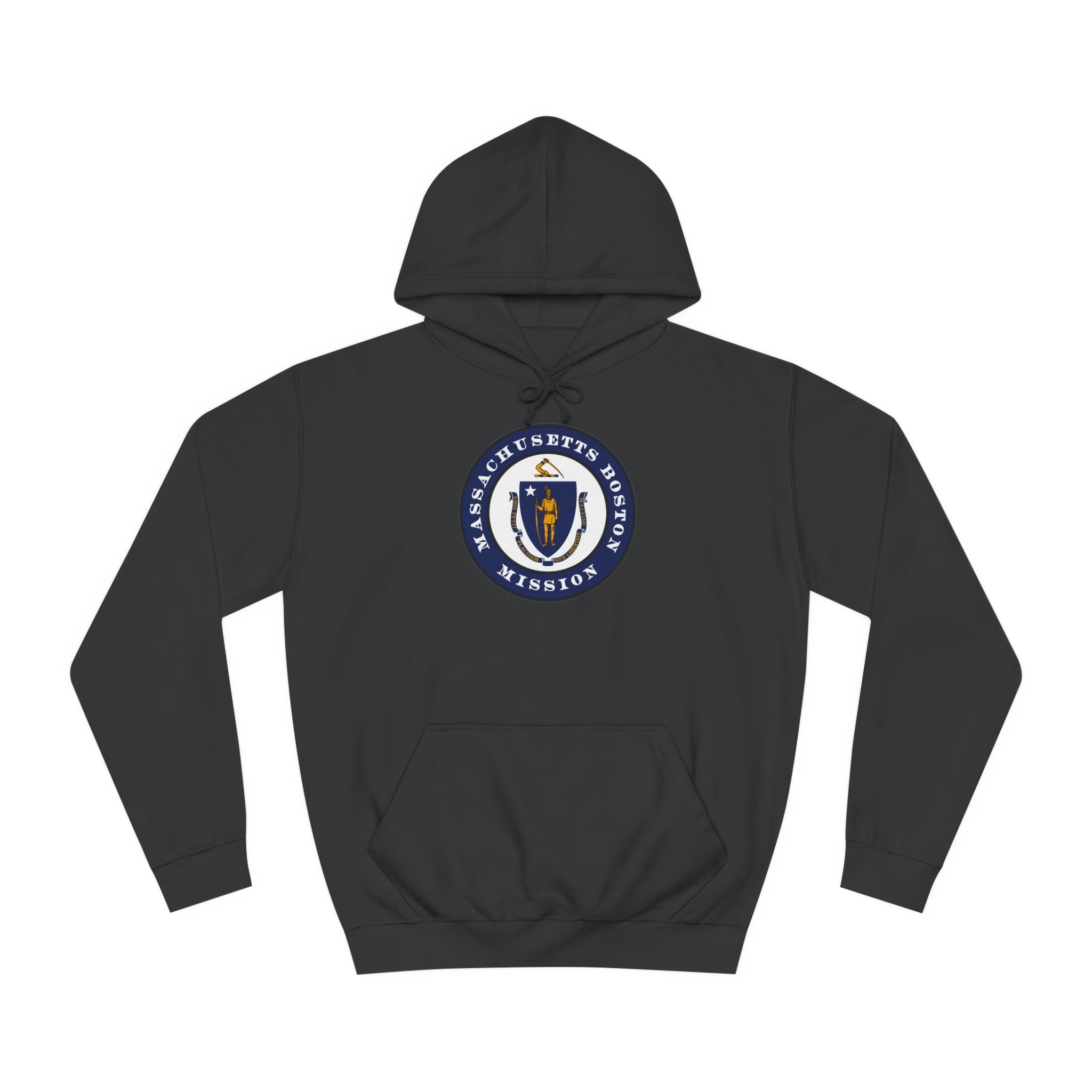 Massachusetts Boston Mission State Flag Logo (Black Border) College Hoodie - Mission Wishlist - LDS Missionary Gift Store