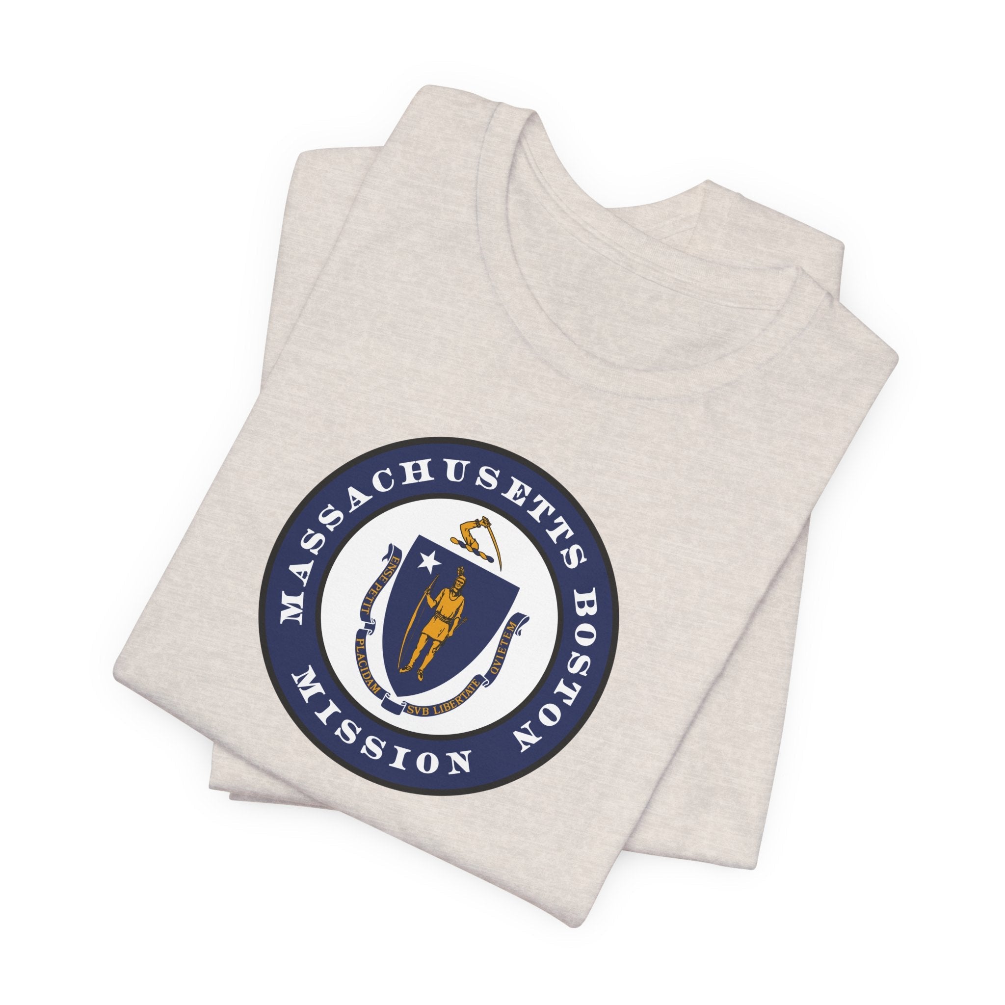 Massachusetts Boston Mission State Flag Logo (Black Border) T-shirt - Mission Wishlist - LDS Missionary Gift Store