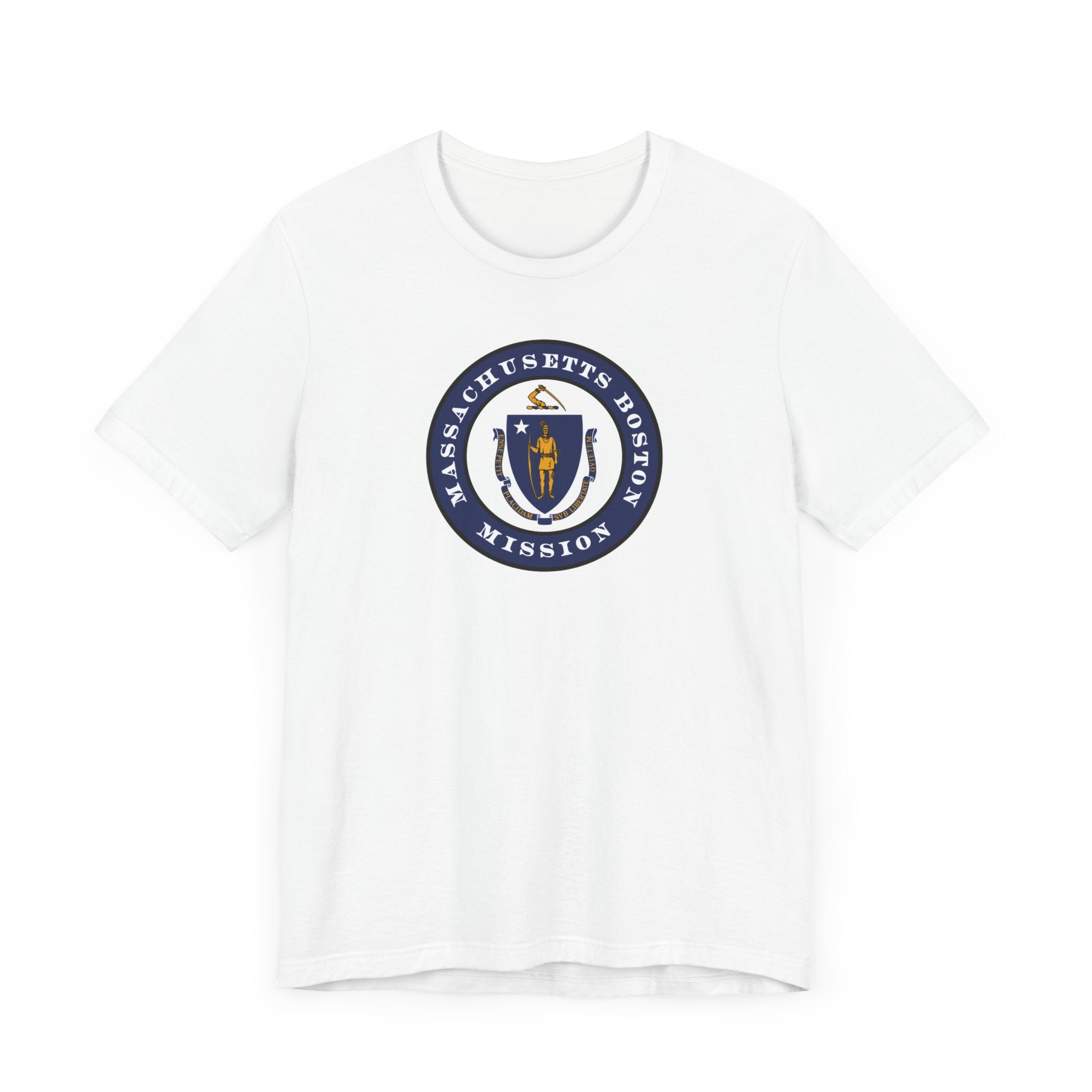 Massachusetts Boston Mission State Flag Logo (Black Border) T-shirt - Mission Wishlist - LDS Missionary Gift Store