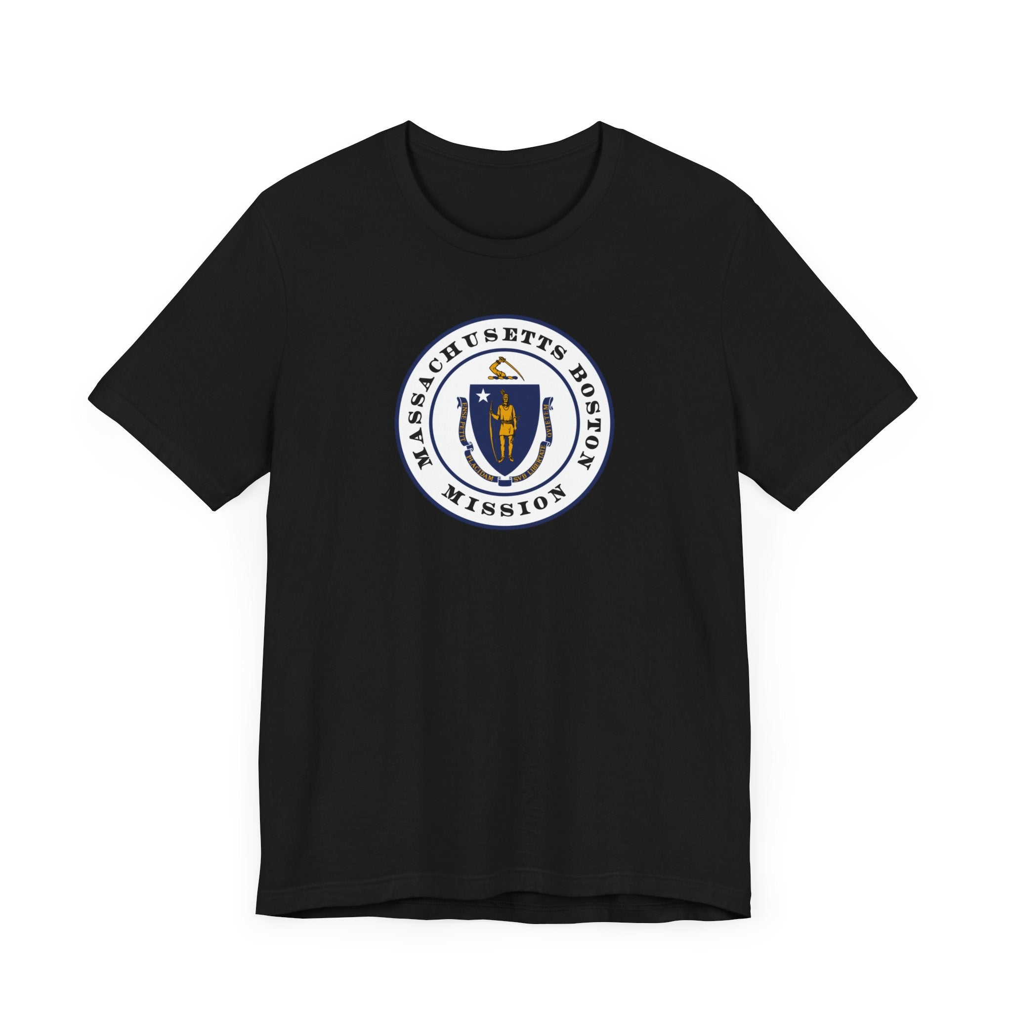 Massachusetts Boston Mission State Flag Logo (White Border) T-shirt - Latter-Day Saint LDS Missionary Gift - Book of Mormon