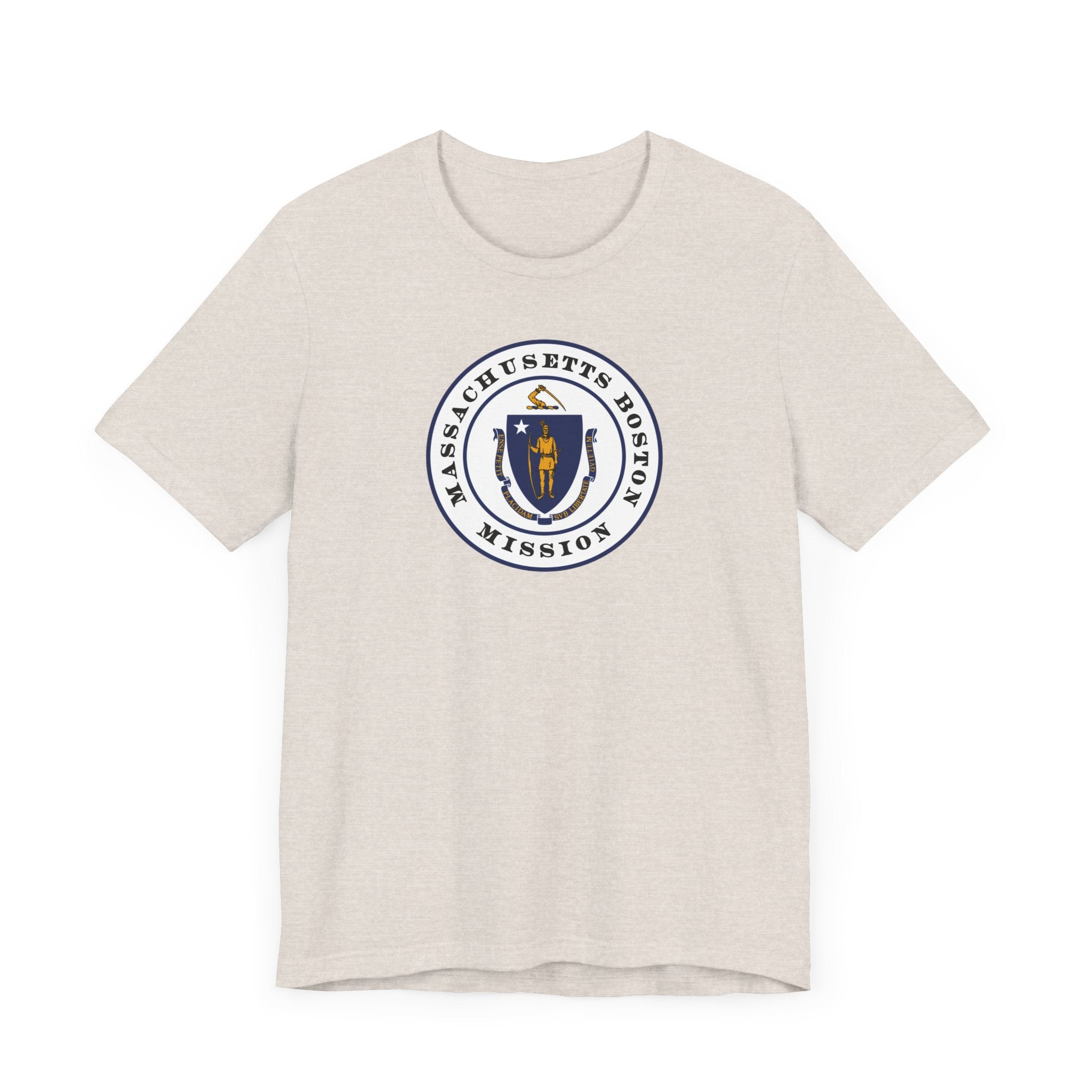 Massachusetts Boston Mission State Flag Logo (White Border) T-shirt - Latter-Day Saint LDS Missionary Gift - Book of Mormon