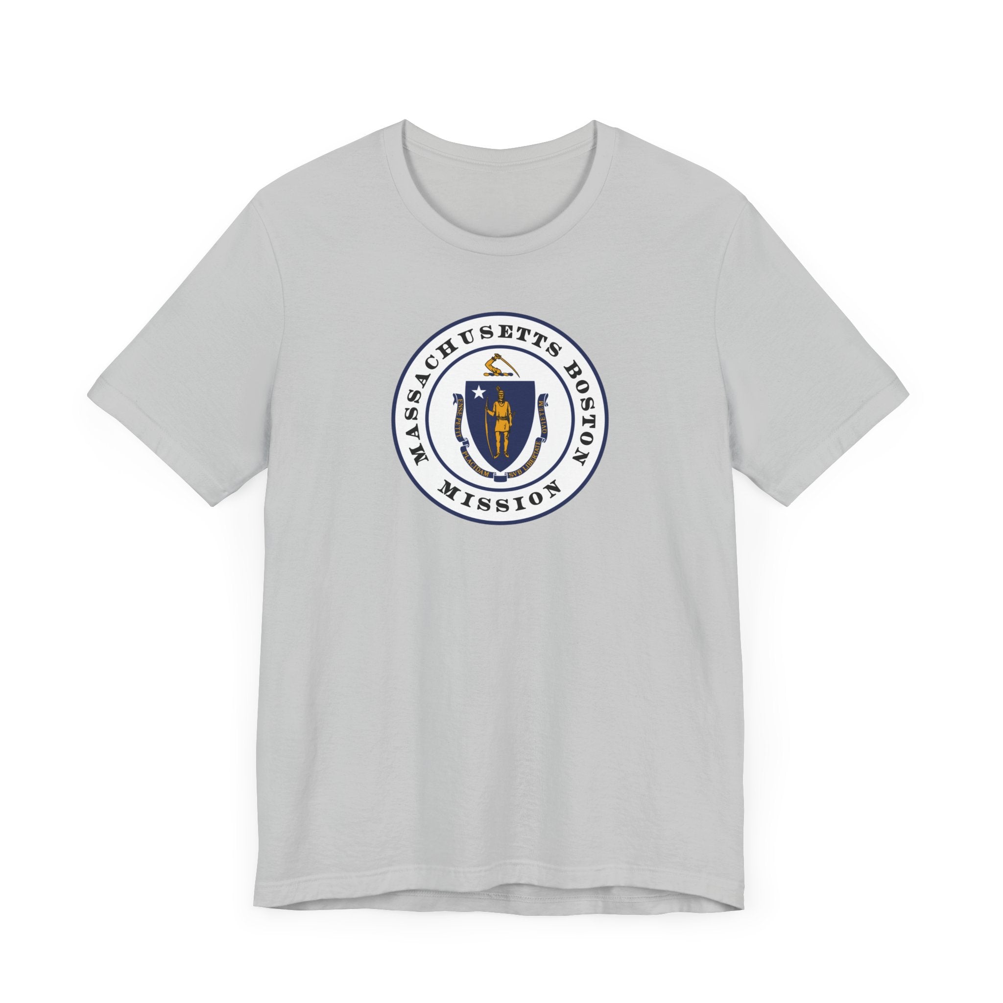 Massachusetts Boston Mission State Flag Logo (White Border) T-shirt - Latter-Day Saint LDS Missionary Gift - Book of Mormon