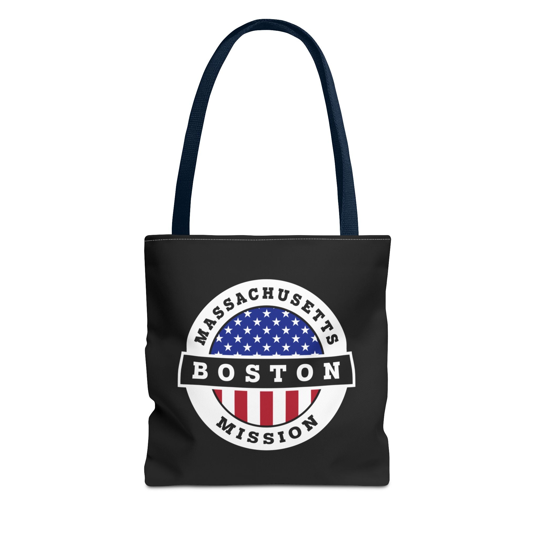 Massachusetts Boston Mission USA Flag Logo Tote Bag Black - Mission Wishlist - LDS Missionary Gift Store