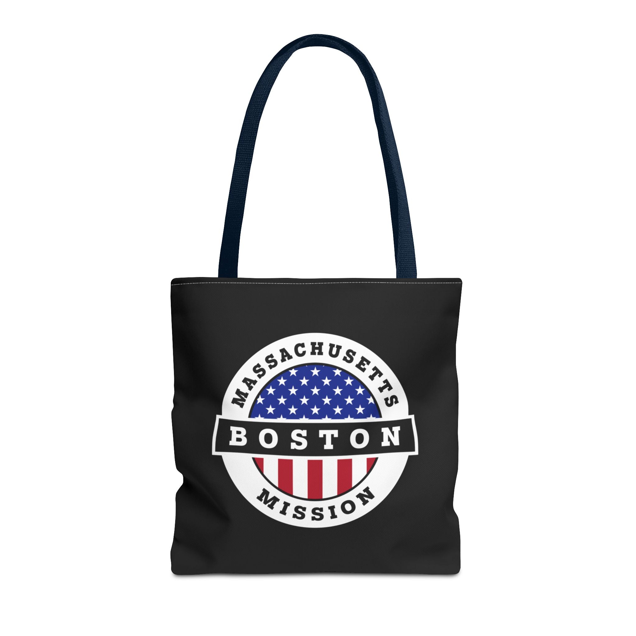 Massachusetts Boston Mission USA Flag Logo Tote Bag Black - Mission Wishlist - LDS Missionary Gift Store
