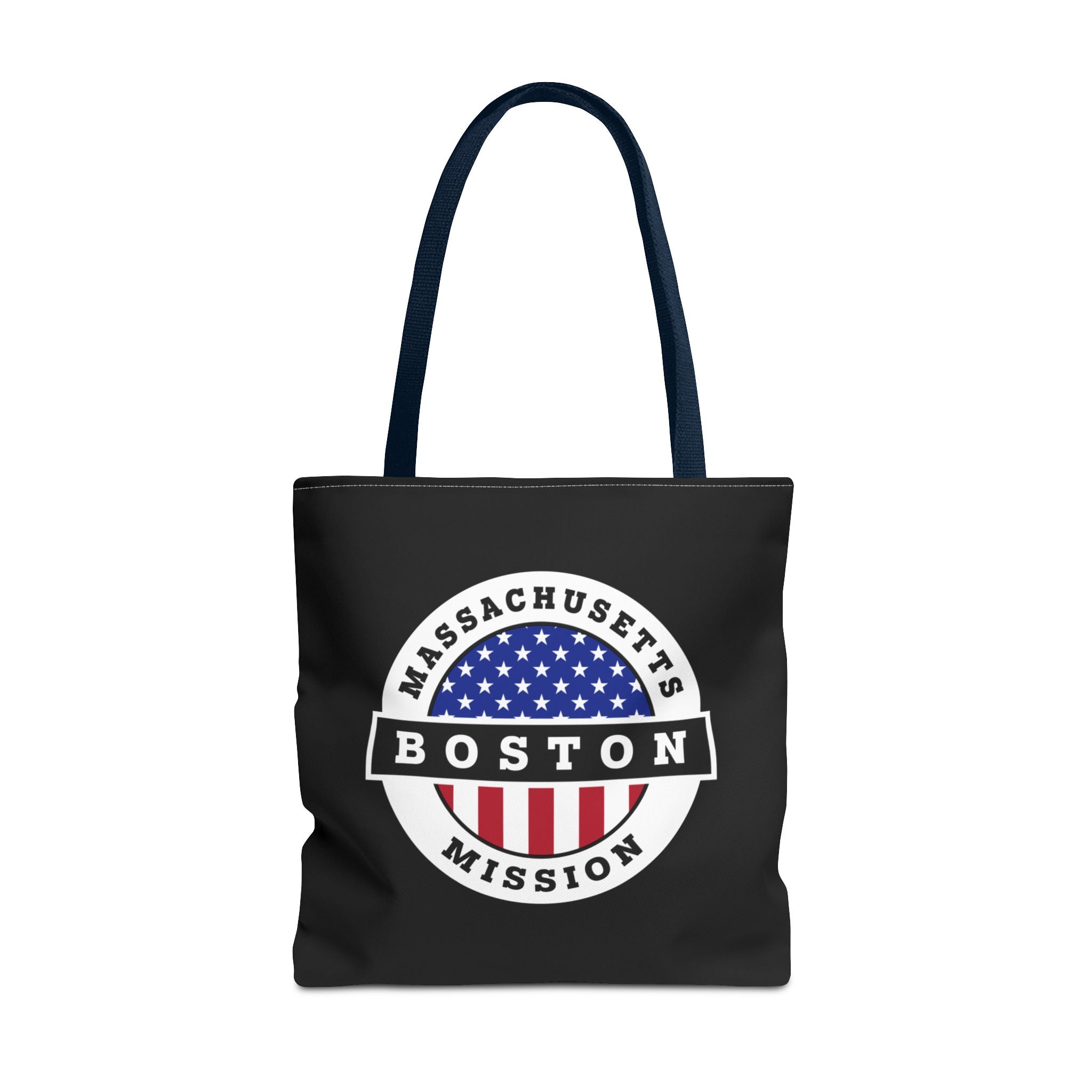 Massachusetts Boston Mission USA Flag Logo Tote Bag Black - Mission Wishlist - LDS Missionary Gift Store