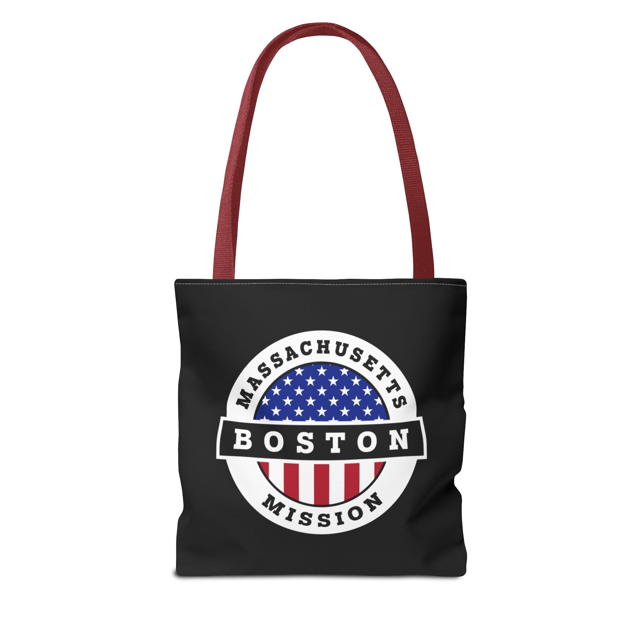 Massachusetts Boston Mission USA Flag Logo Tote Bag Black - Mission Wishlist - LDS Missionary Gift Store