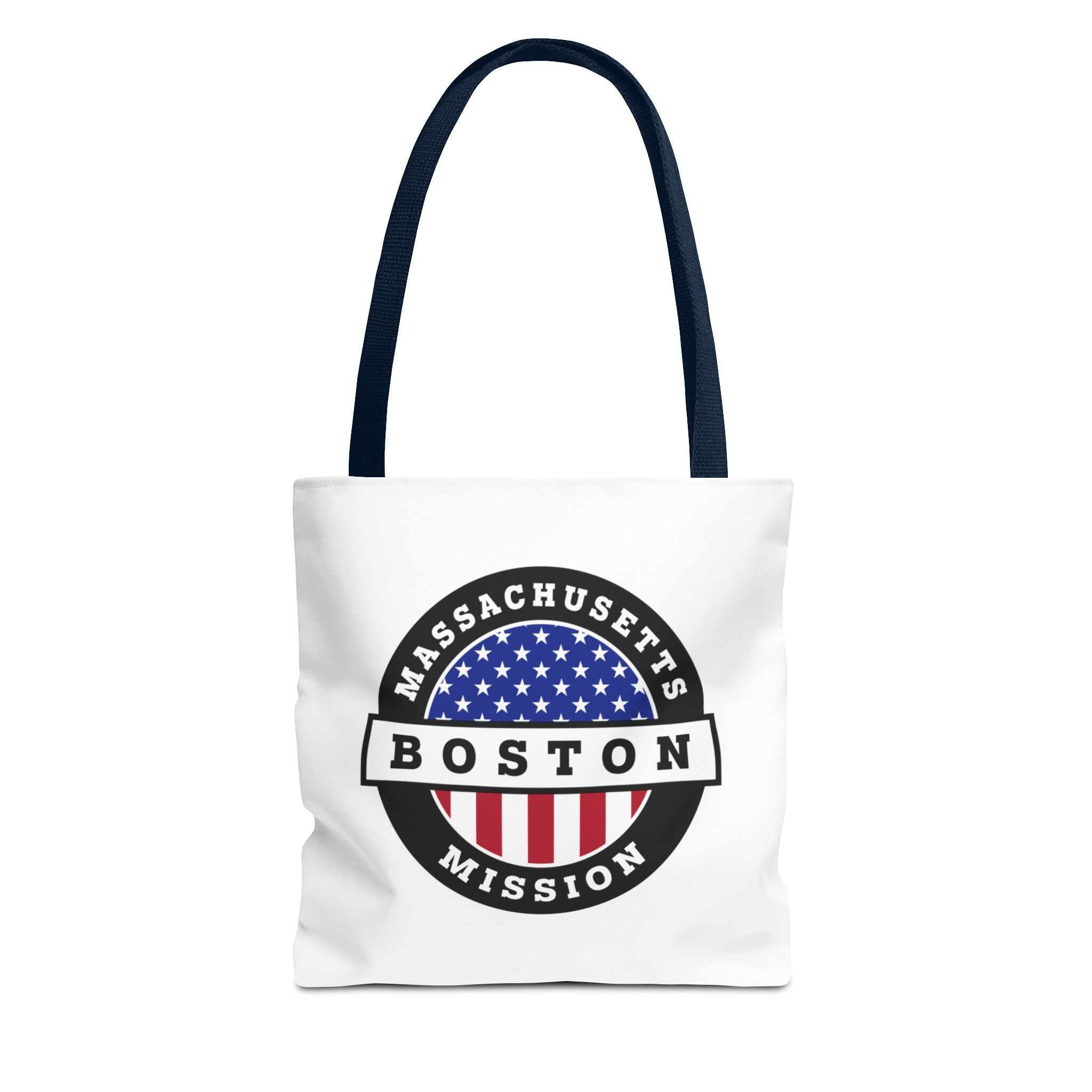 Massachusetts Boston Mission USA Flag Logo Tote Bag White - Mission Wishlist - LDS Missionary Gift Store