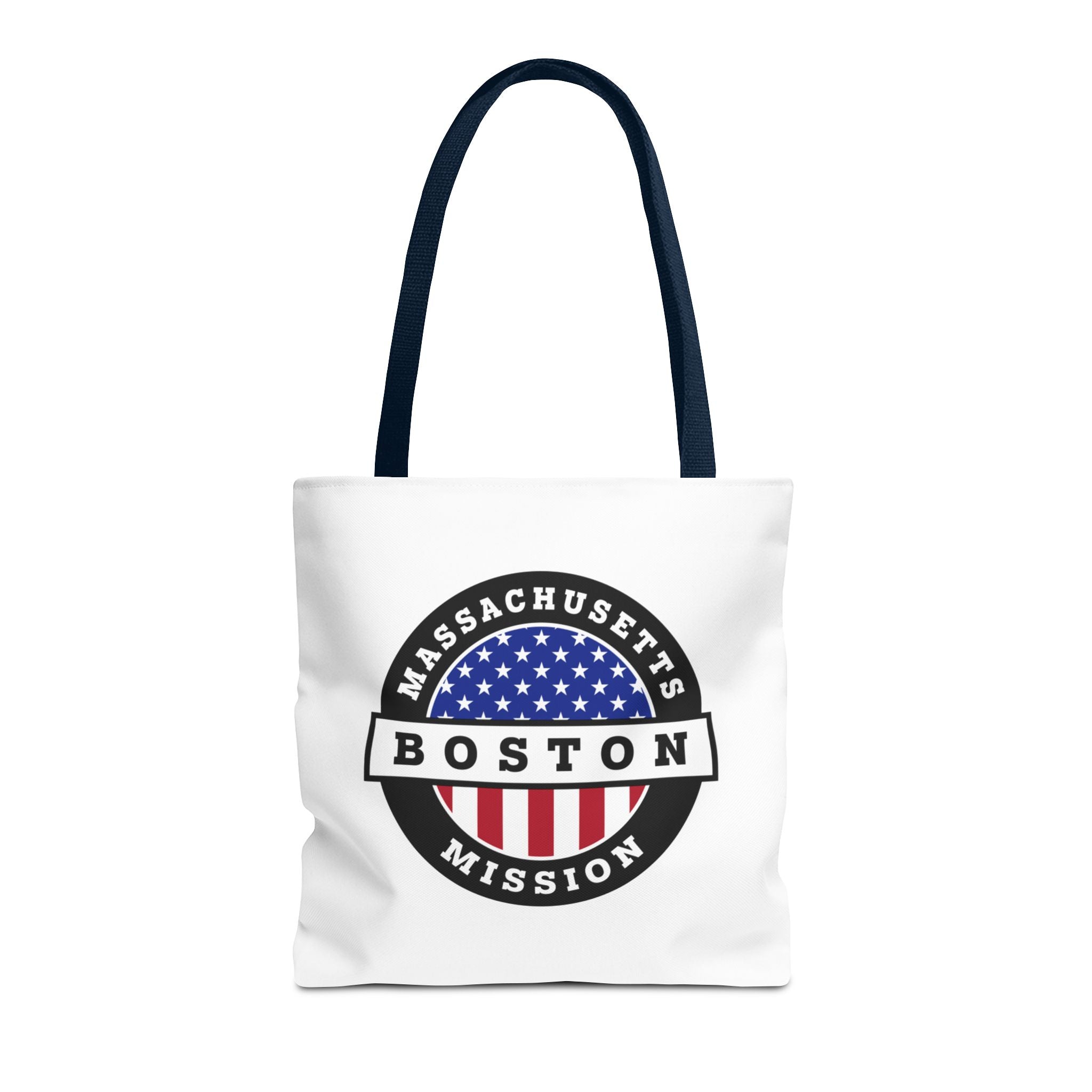 Massachusetts Boston Mission USA Flag Logo Tote Bag White - Mission Wishlist - LDS Missionary Gift Store