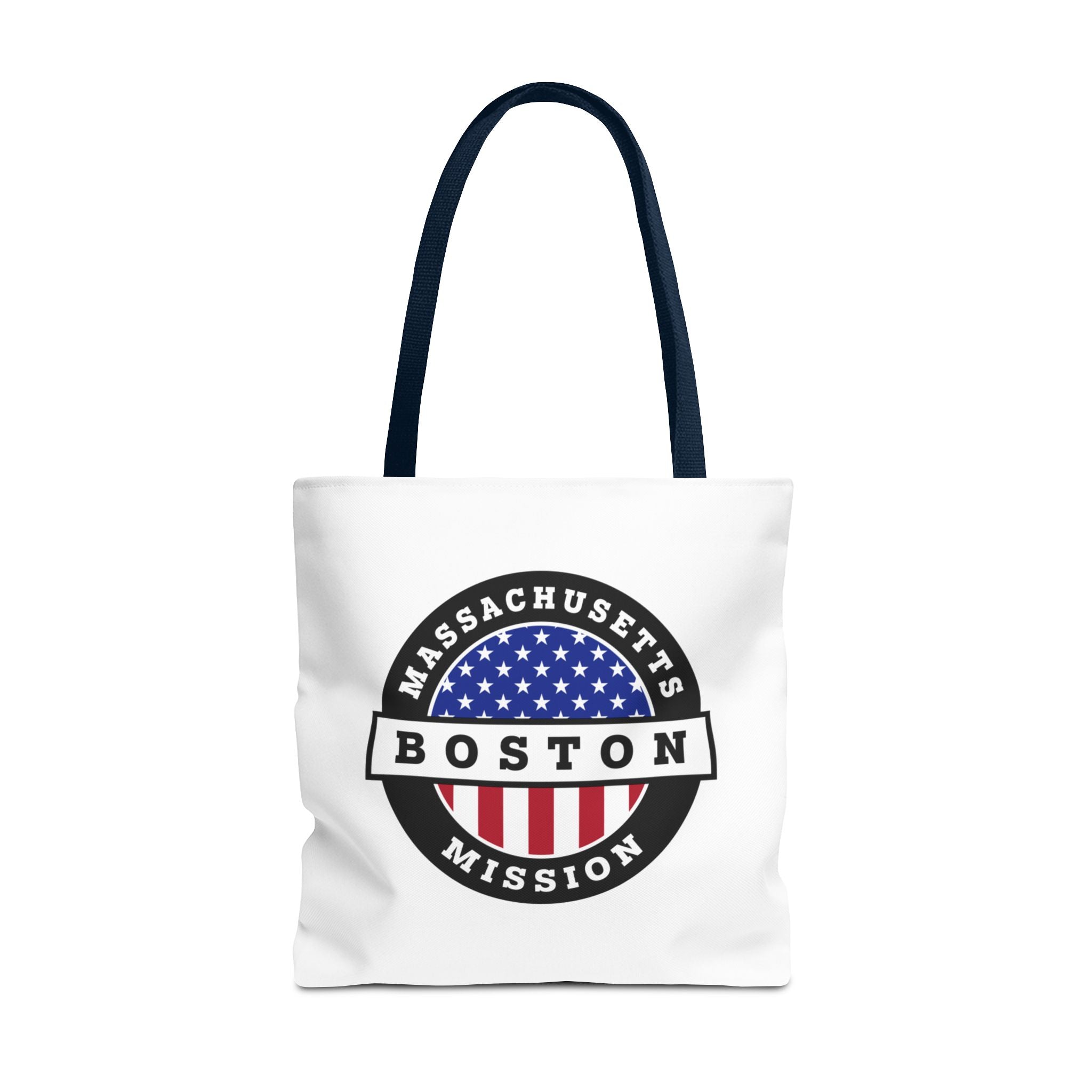 Massachusetts Boston Mission USA Flag Logo Tote Bag White - Mission Wishlist - LDS Missionary Gift Store