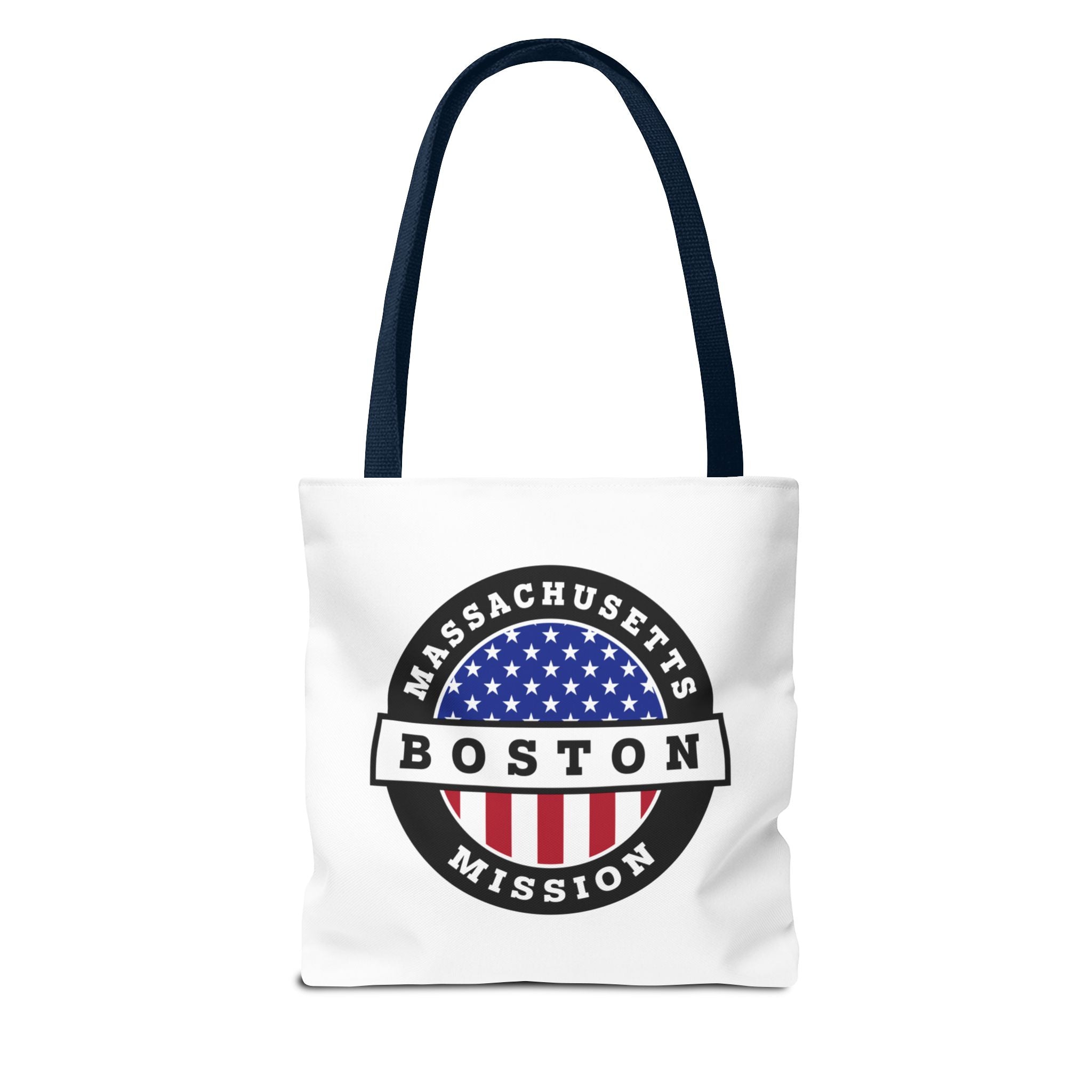 Massachusetts Boston Mission USA Flag Logo Tote Bag White - Mission Wishlist - LDS Missionary Gift Store